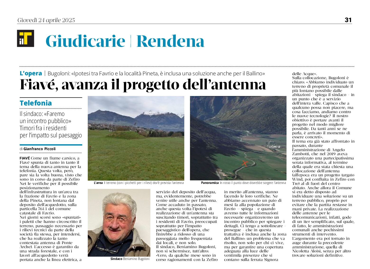 Fiavè: avanza il progetto dell’antenna telefonica