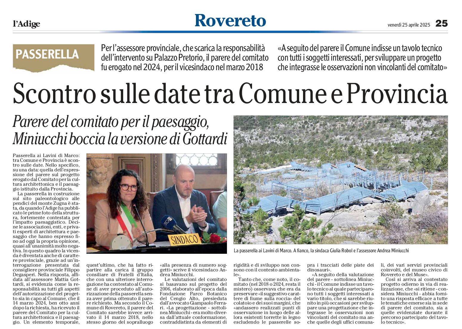 Rovereto: la passerella di Lavini