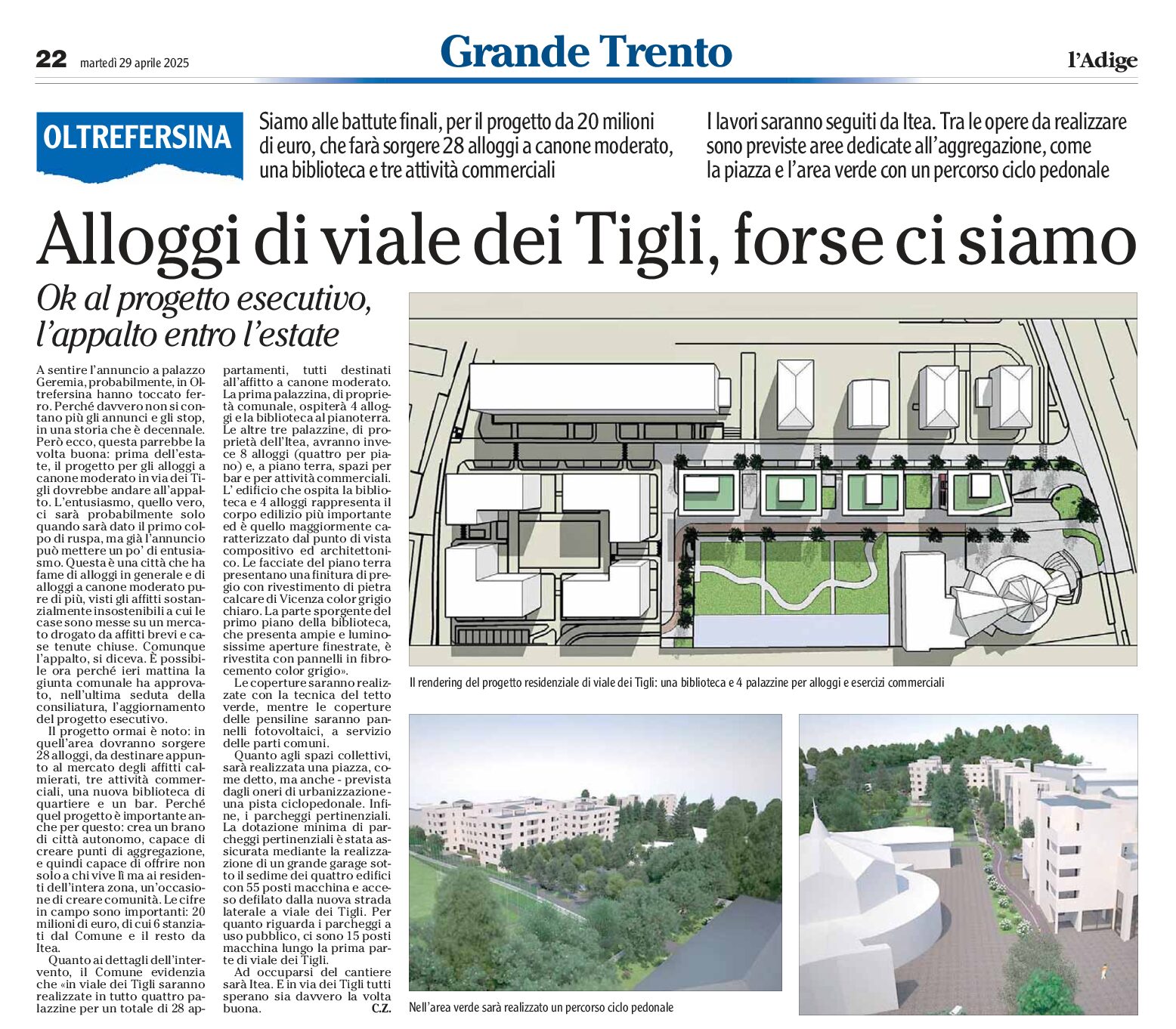 Trento, alloggi in viale dei Tigli