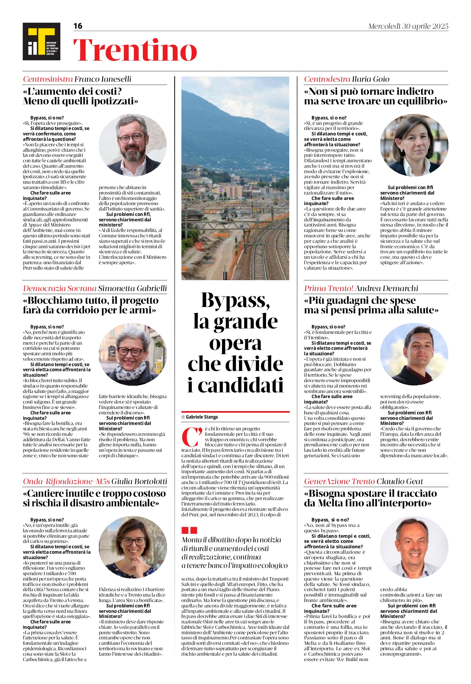 Bypass ferroviario: l’opinione dei candidati
