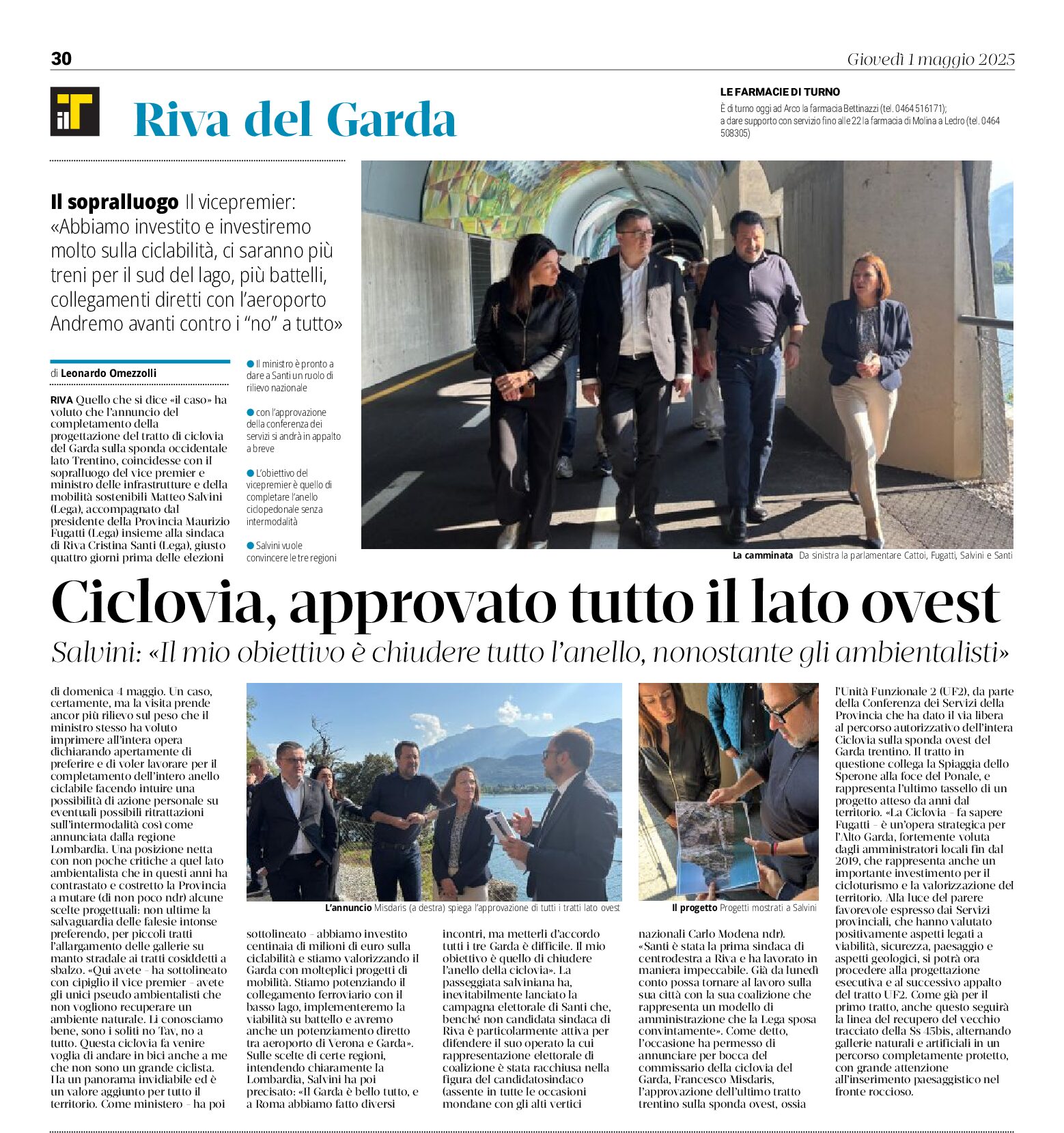 Ciclovia, approvato tutto il lato ovest