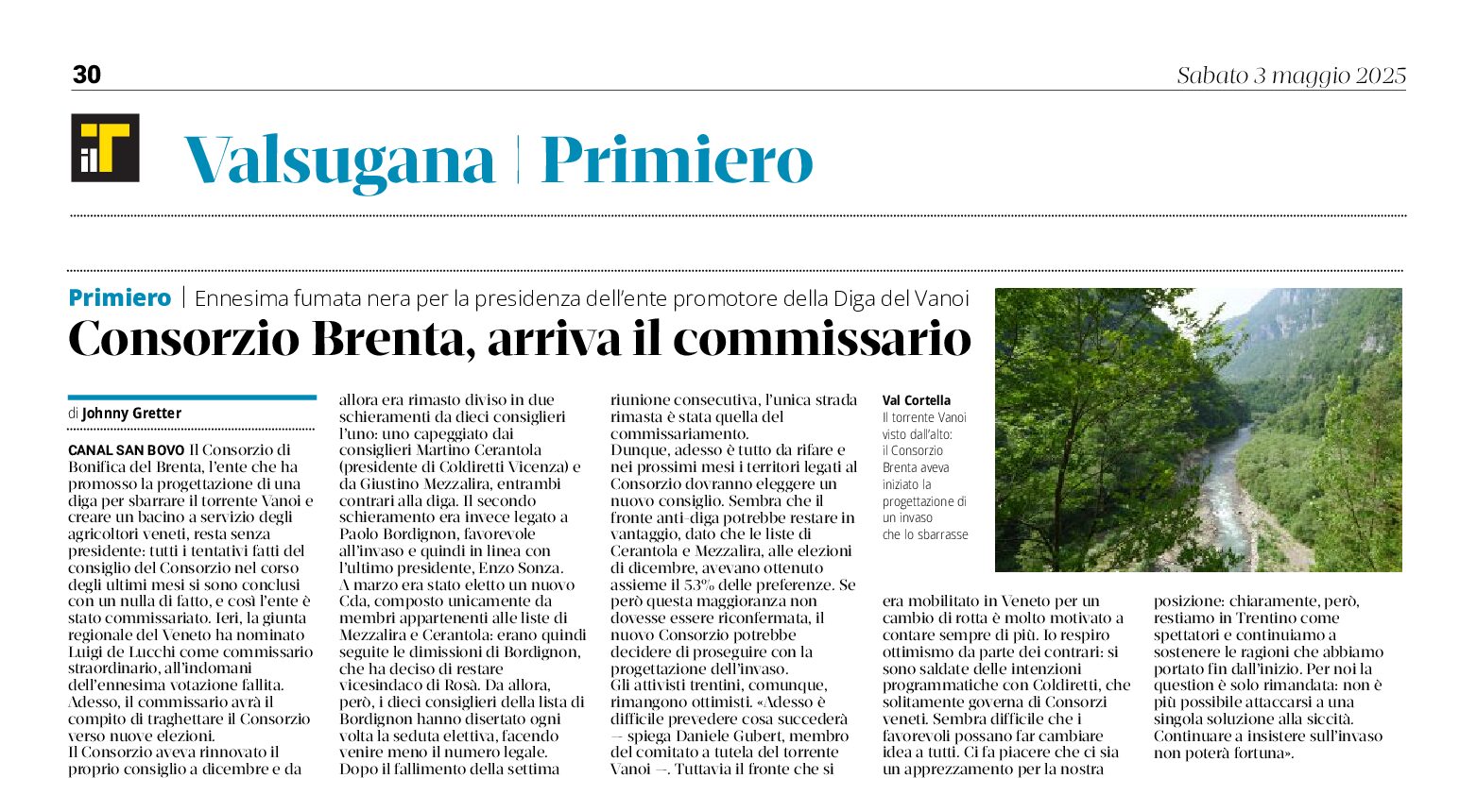 Consorzio del Brenta, arriva il commissario
