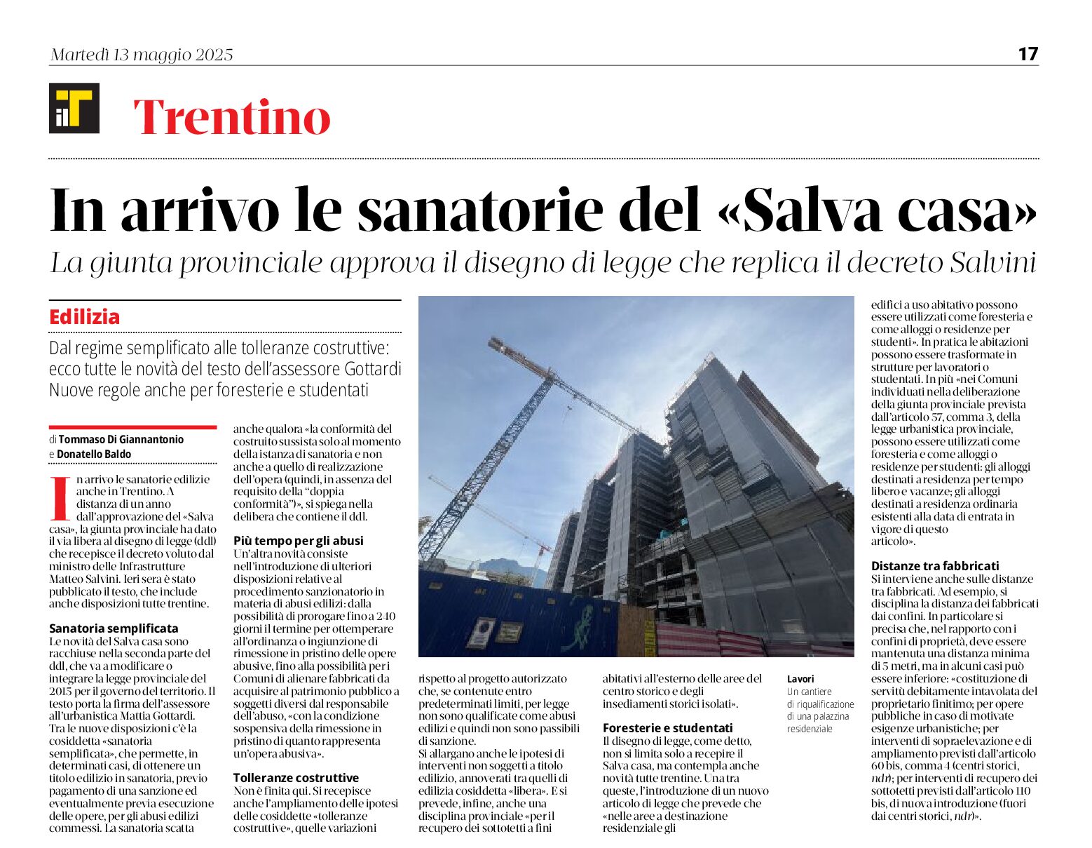 In arrivo le sanatorie “Salva casa”