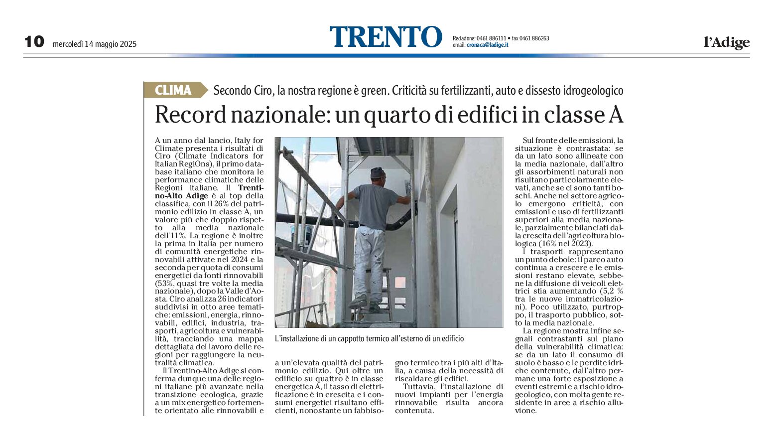 Record nazionale: un quarto degli edifici in classe A