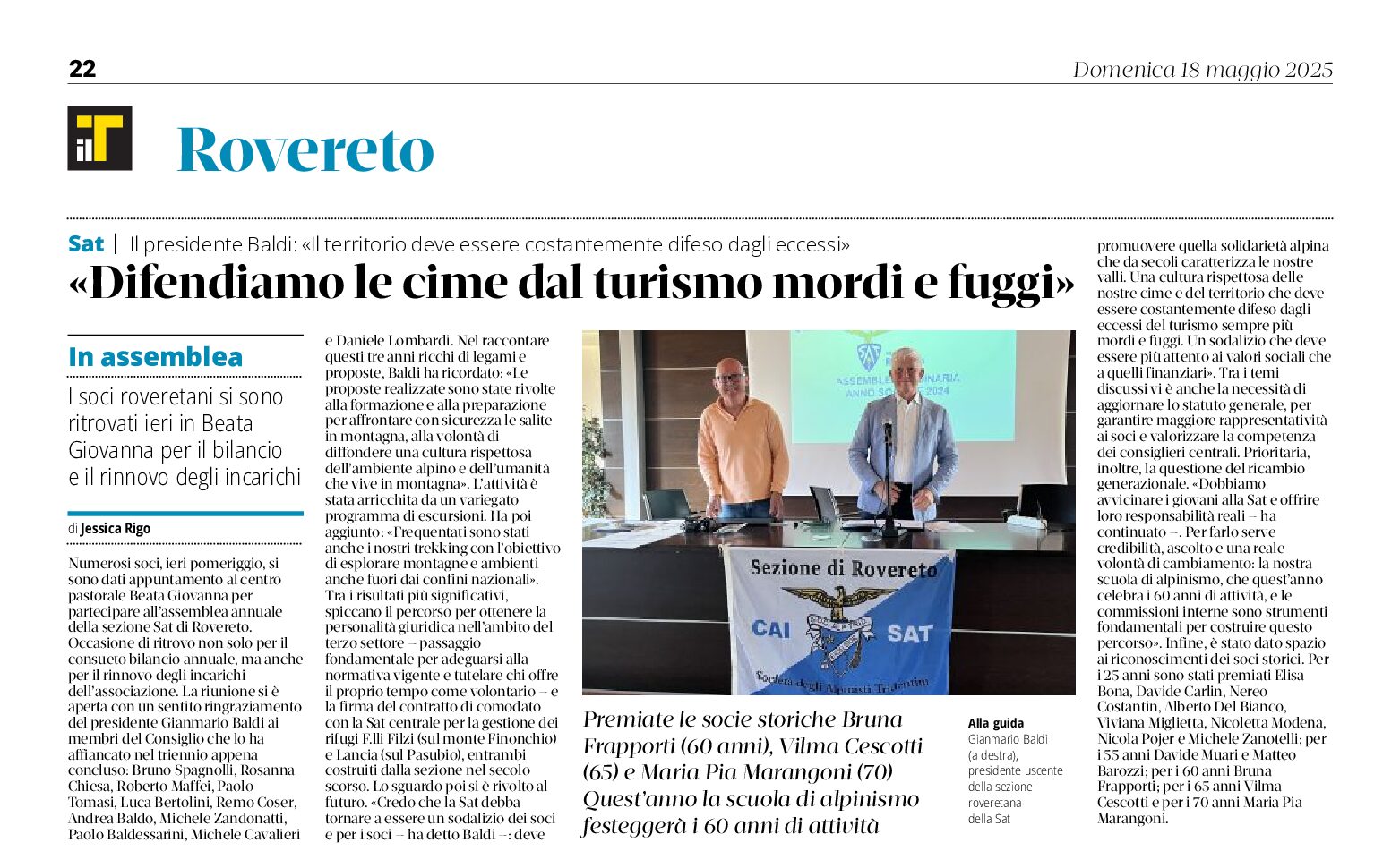 Sat: difendiamo le cime dal turismo mordi e fuggi
