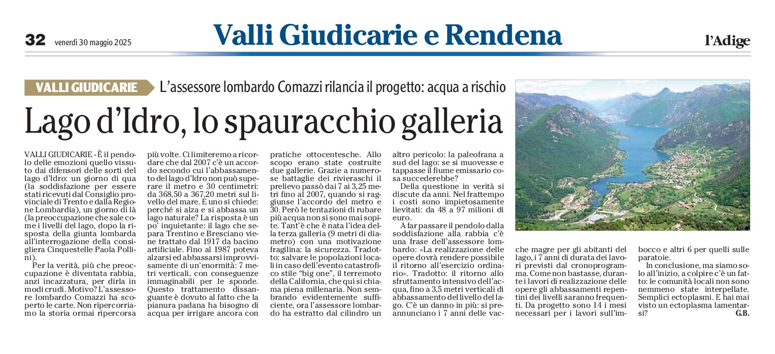 Lago d’Idro, acqua a rischio