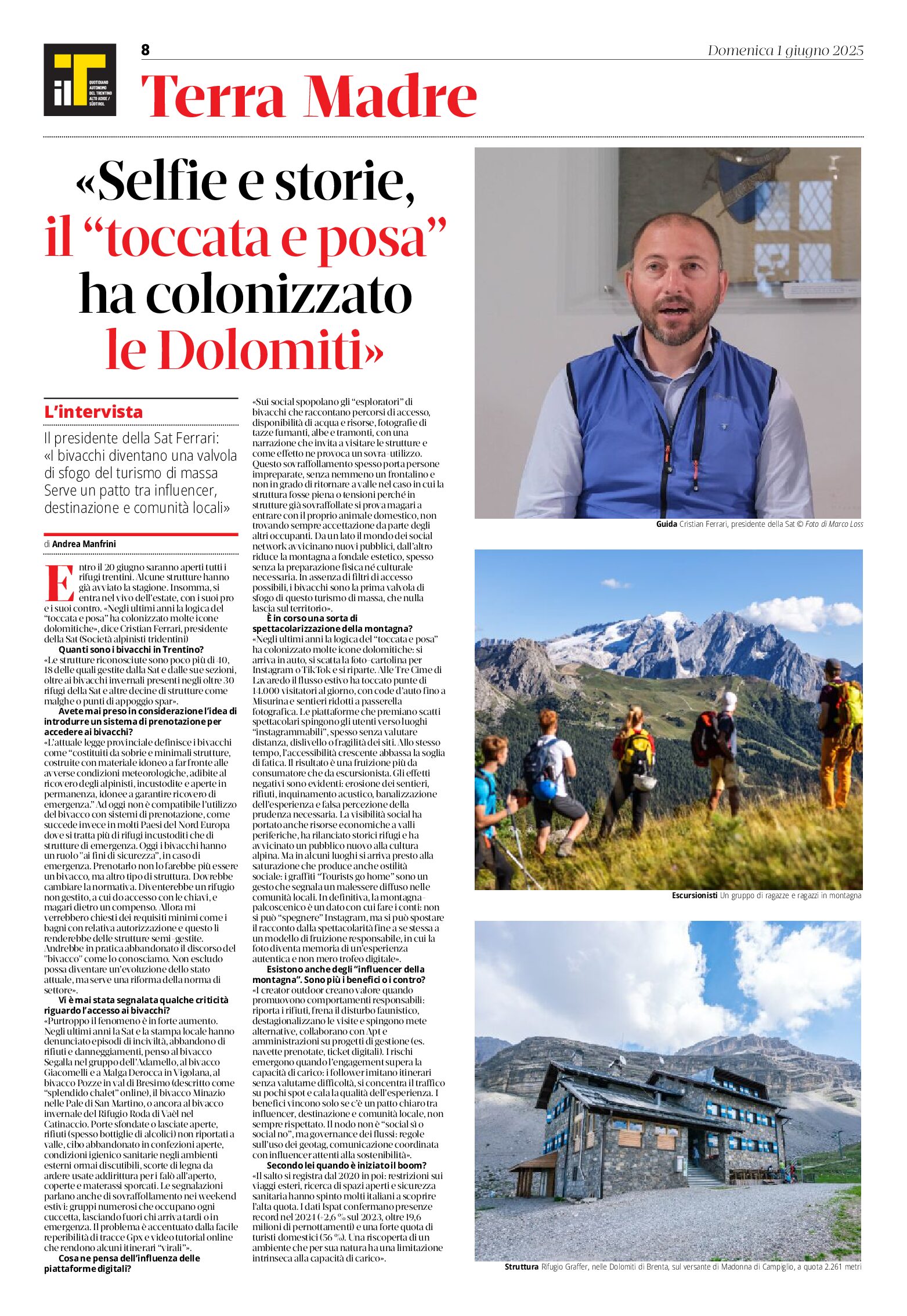 Selfie e storie internet colonizzano le Dolomiti