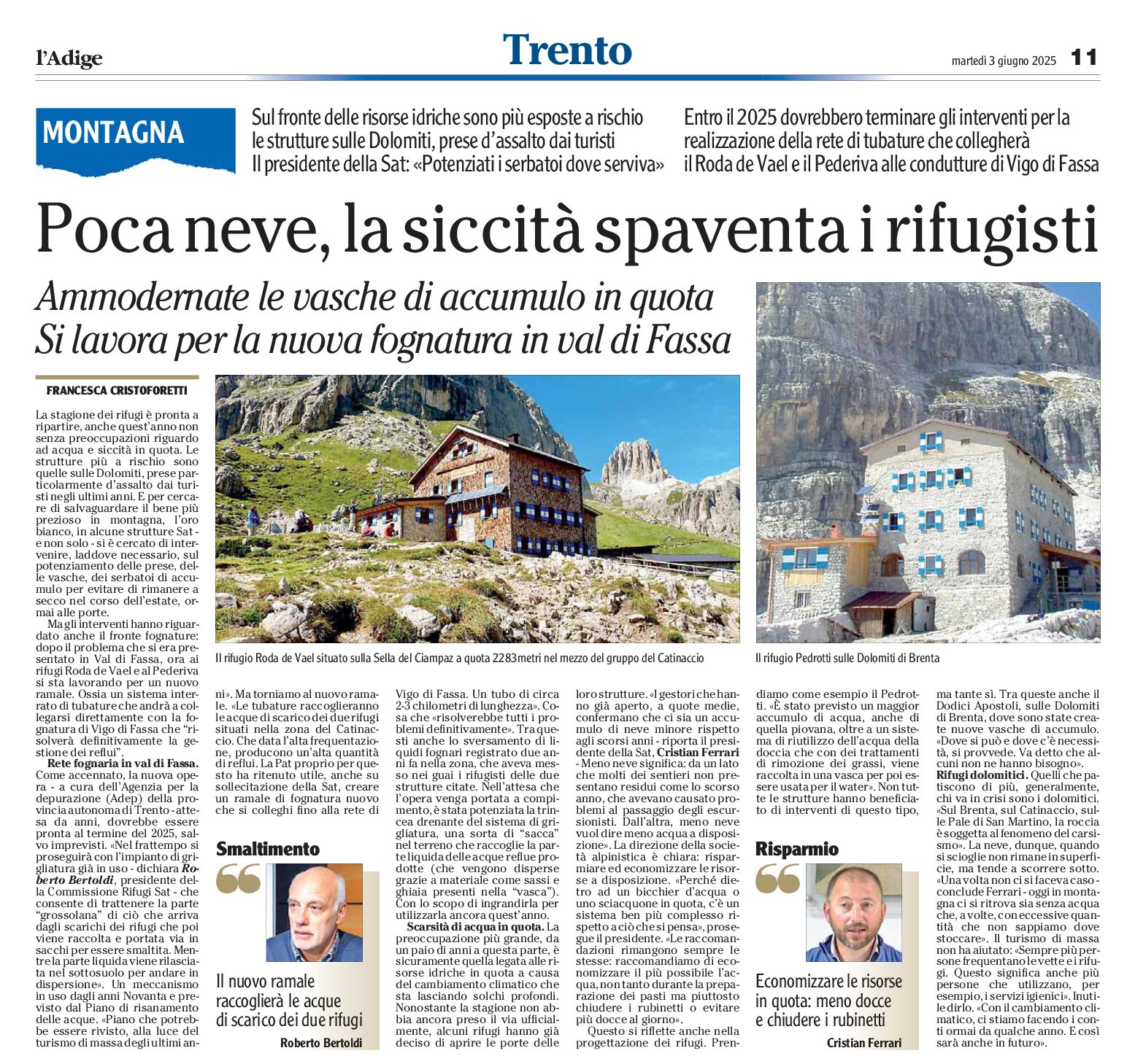 Rifugi a rischio siccità