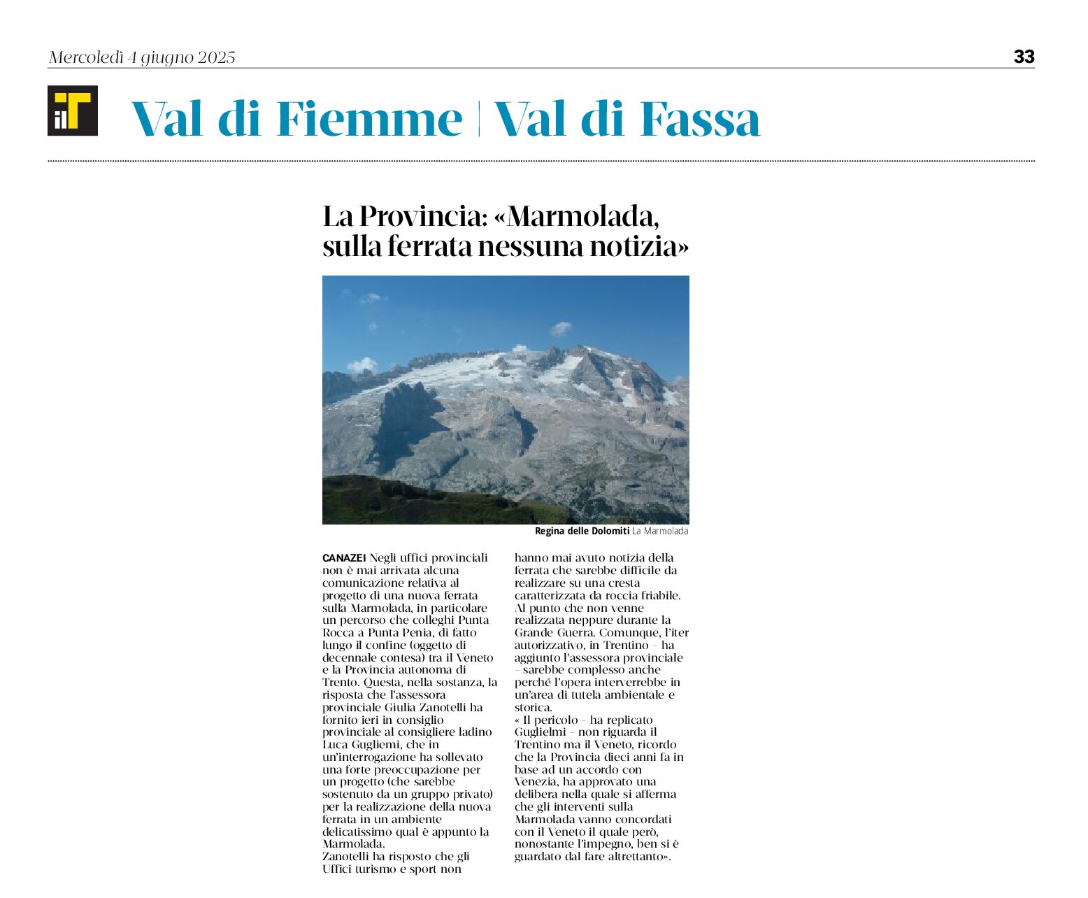 Marmolada: nessuna notizia sulla ferrata