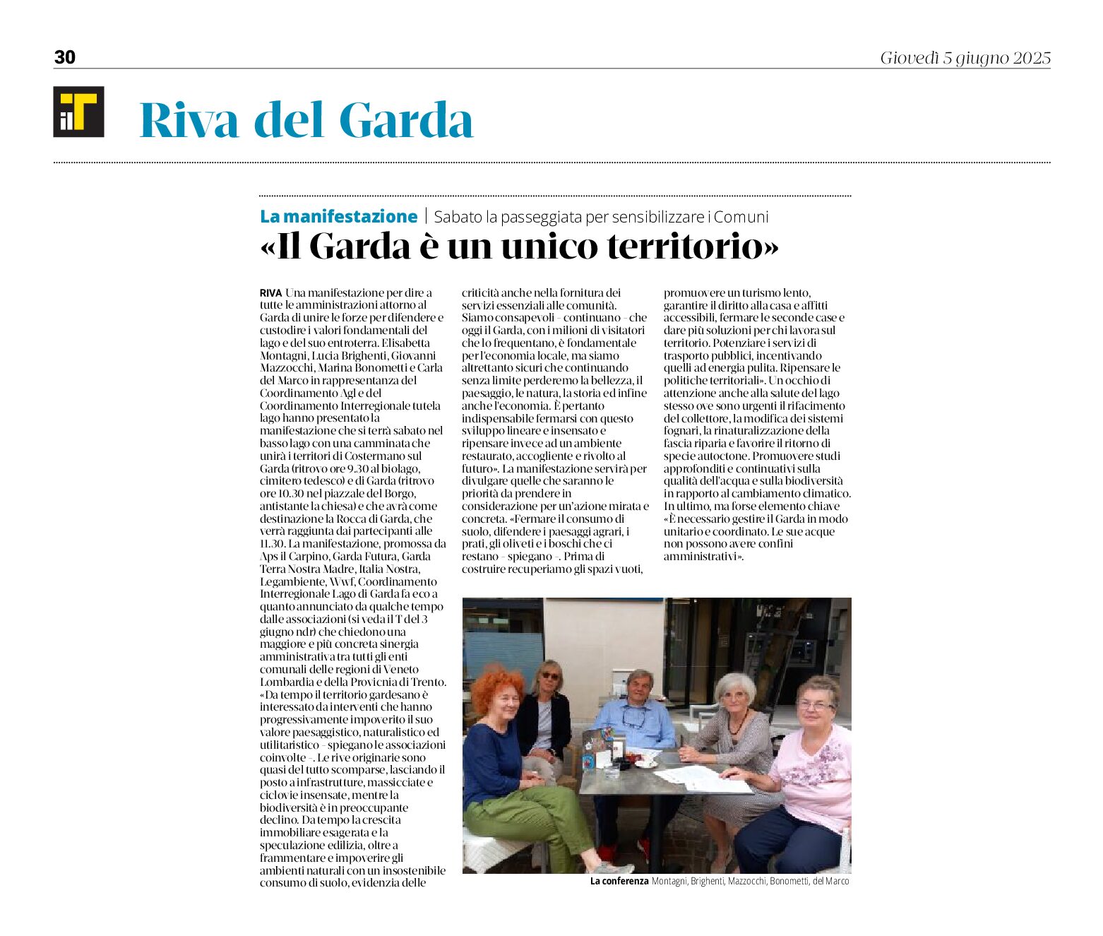 Il Garda è un unico territorio. Sabato la passegiata