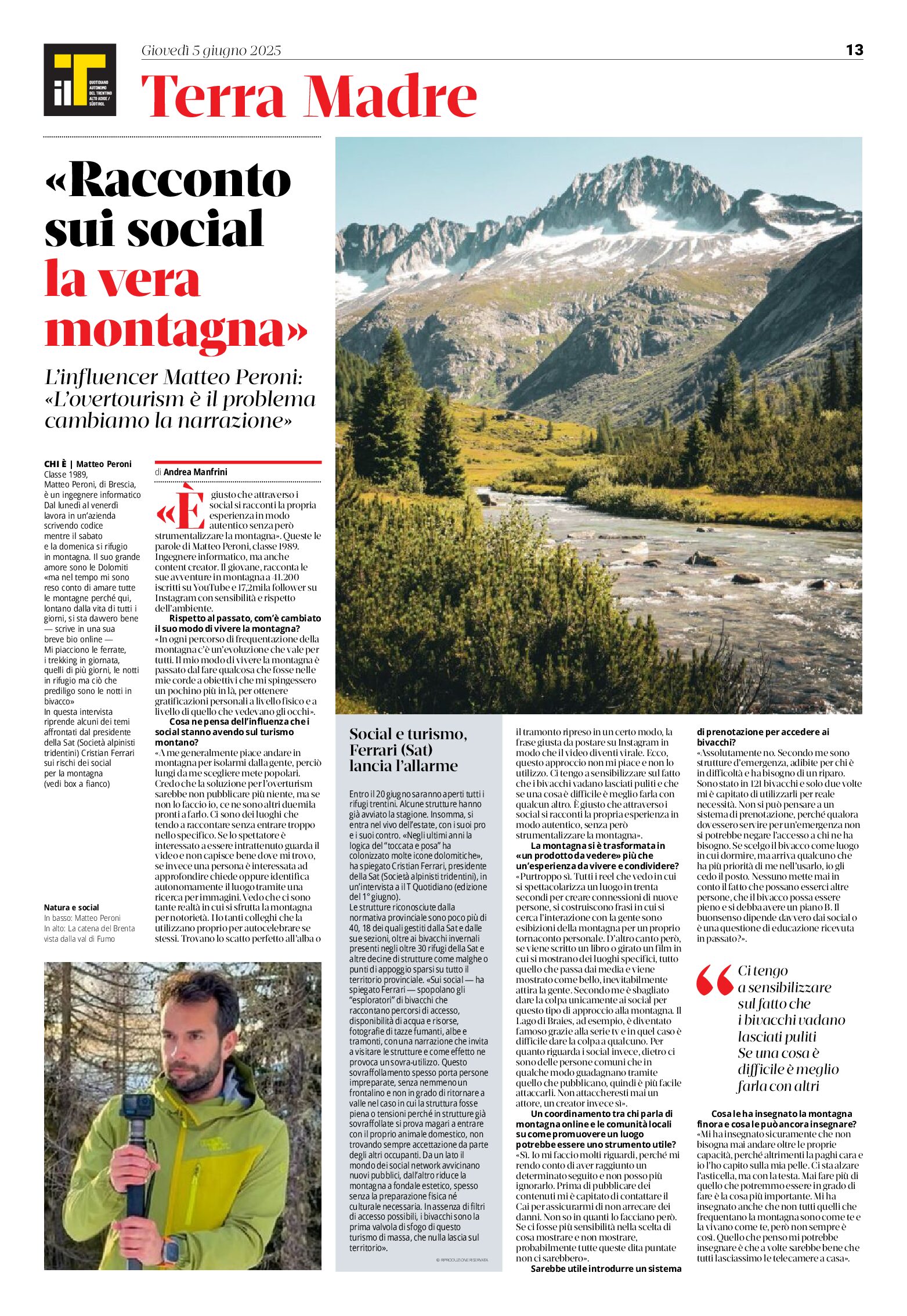 Raccontare sui social la vera montagna