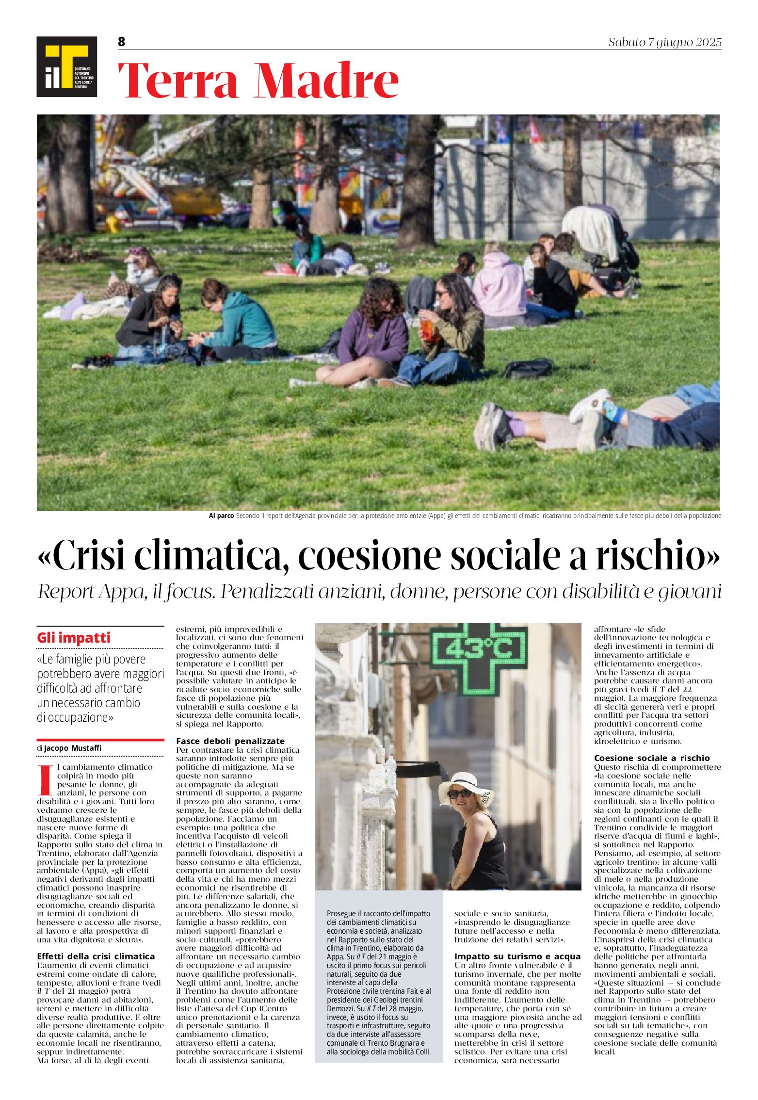 Crisi climatica, coesione sociale a rischio
