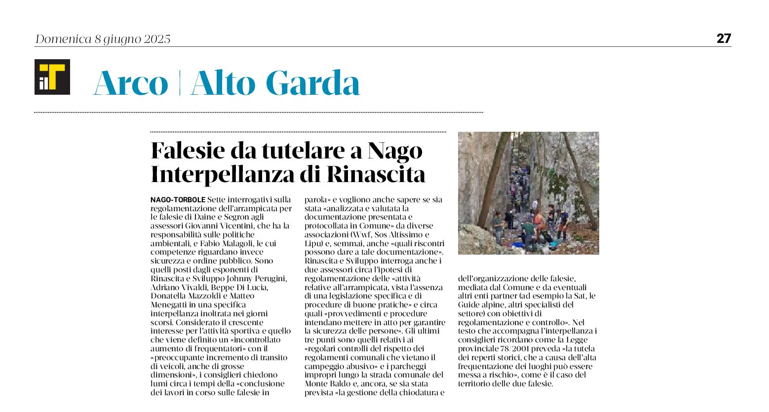 Nago-Torbole, falesie da tutelare