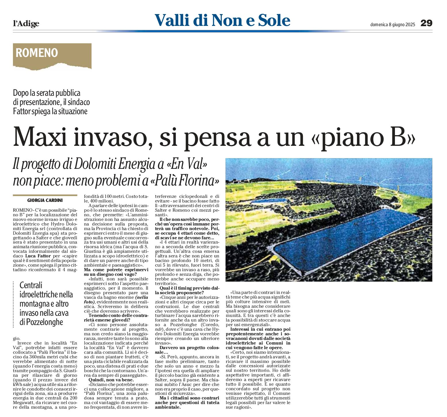 Maxi invaso di Salter, si pensa a un piano B