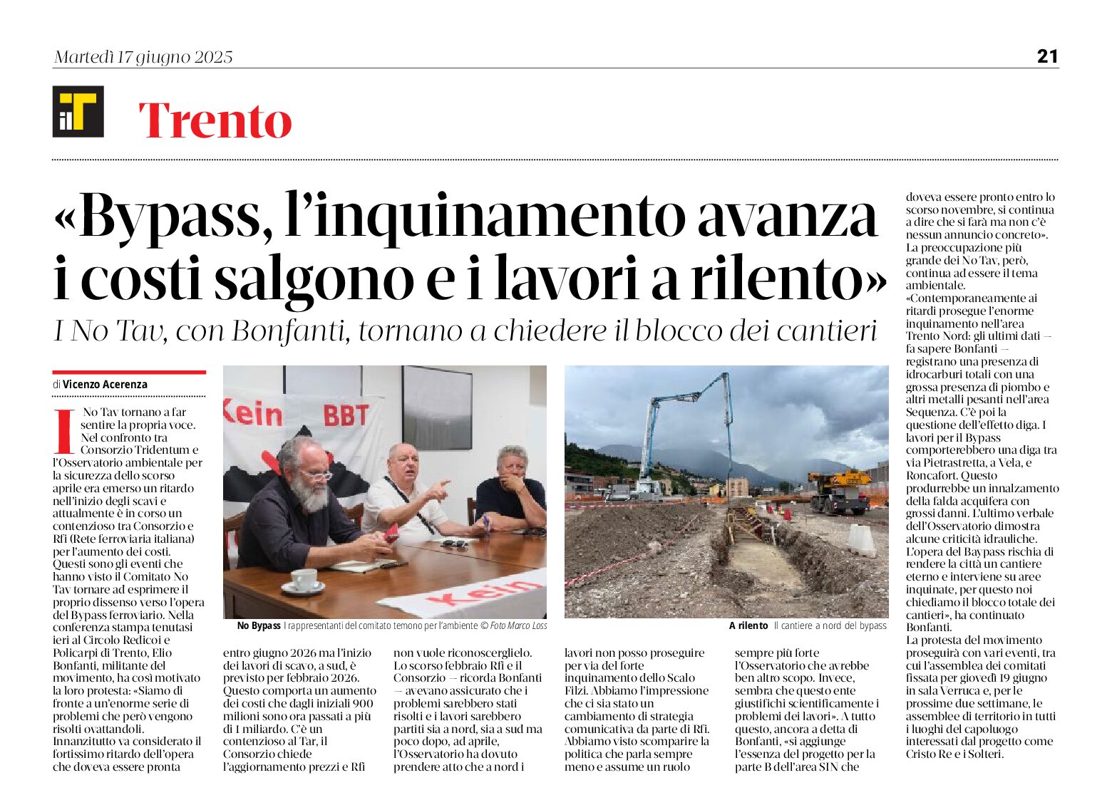 Bypass ferroviario: l’inquinamento avanza, salgono i costi