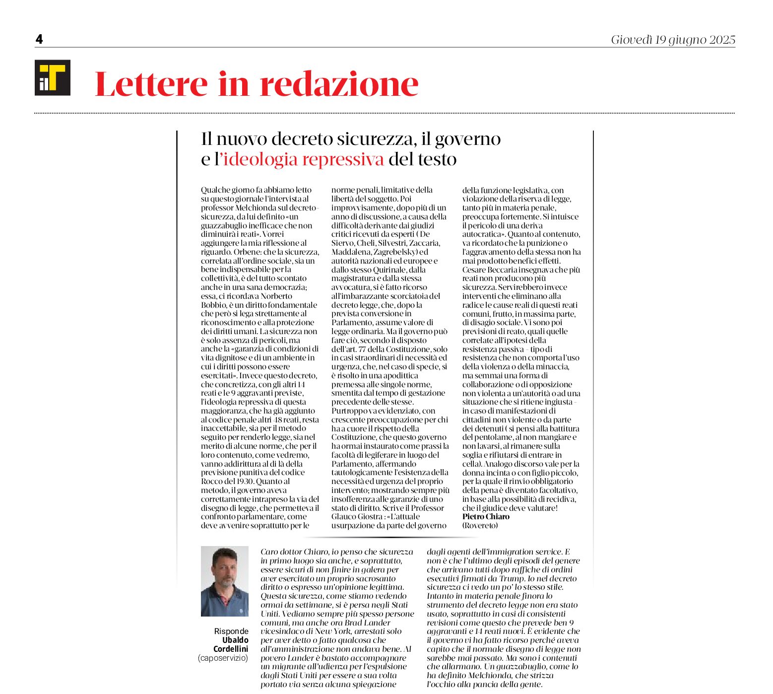 Opinioni: nuovo decreto sicurezza