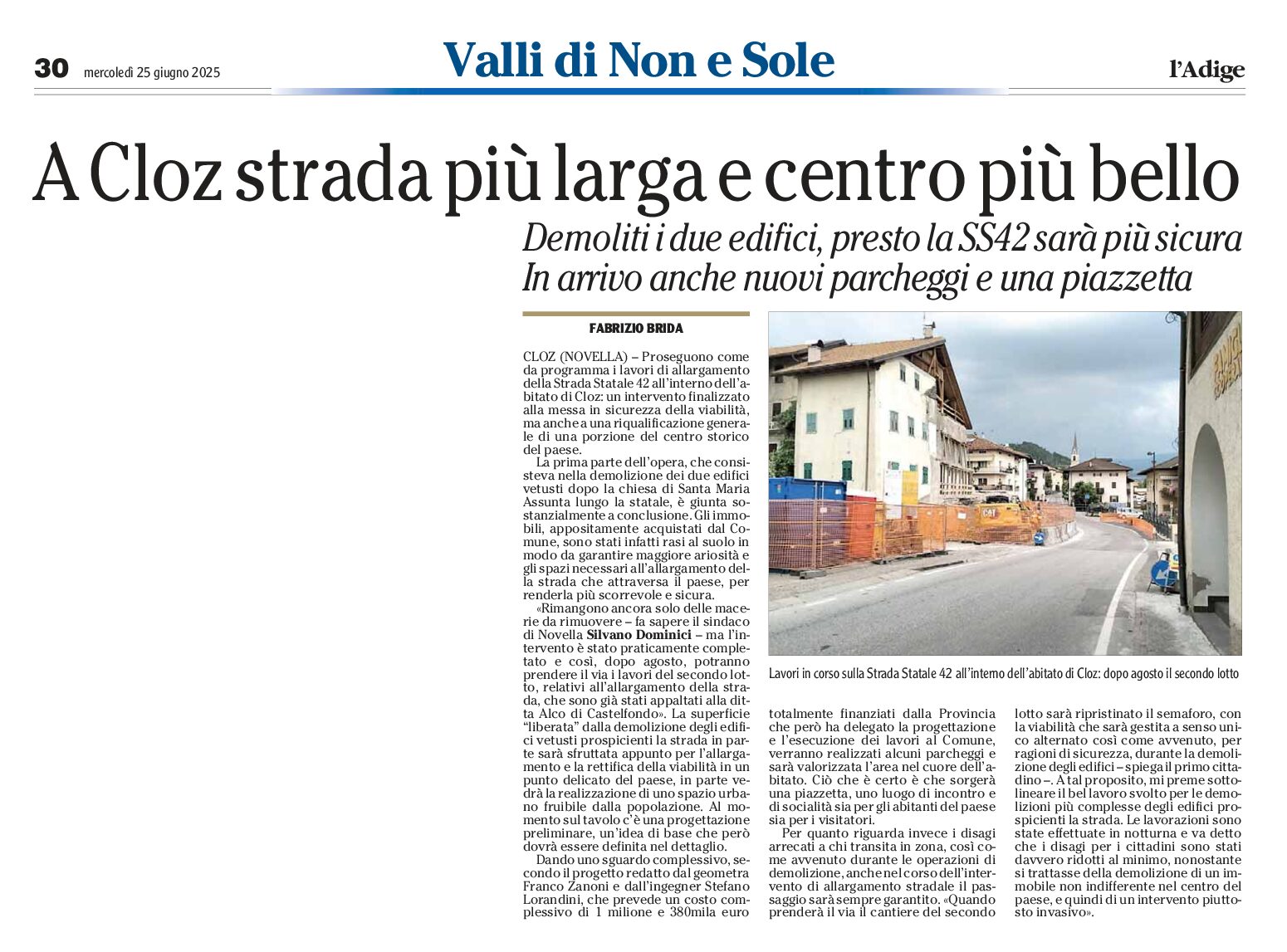 Cloz, demoliti 2 edifici