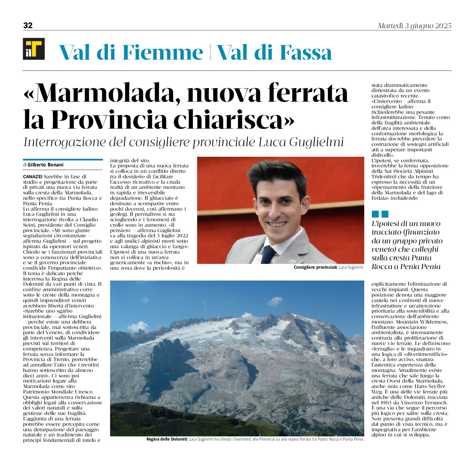 Marmolada, progetto per una nuova ferrata