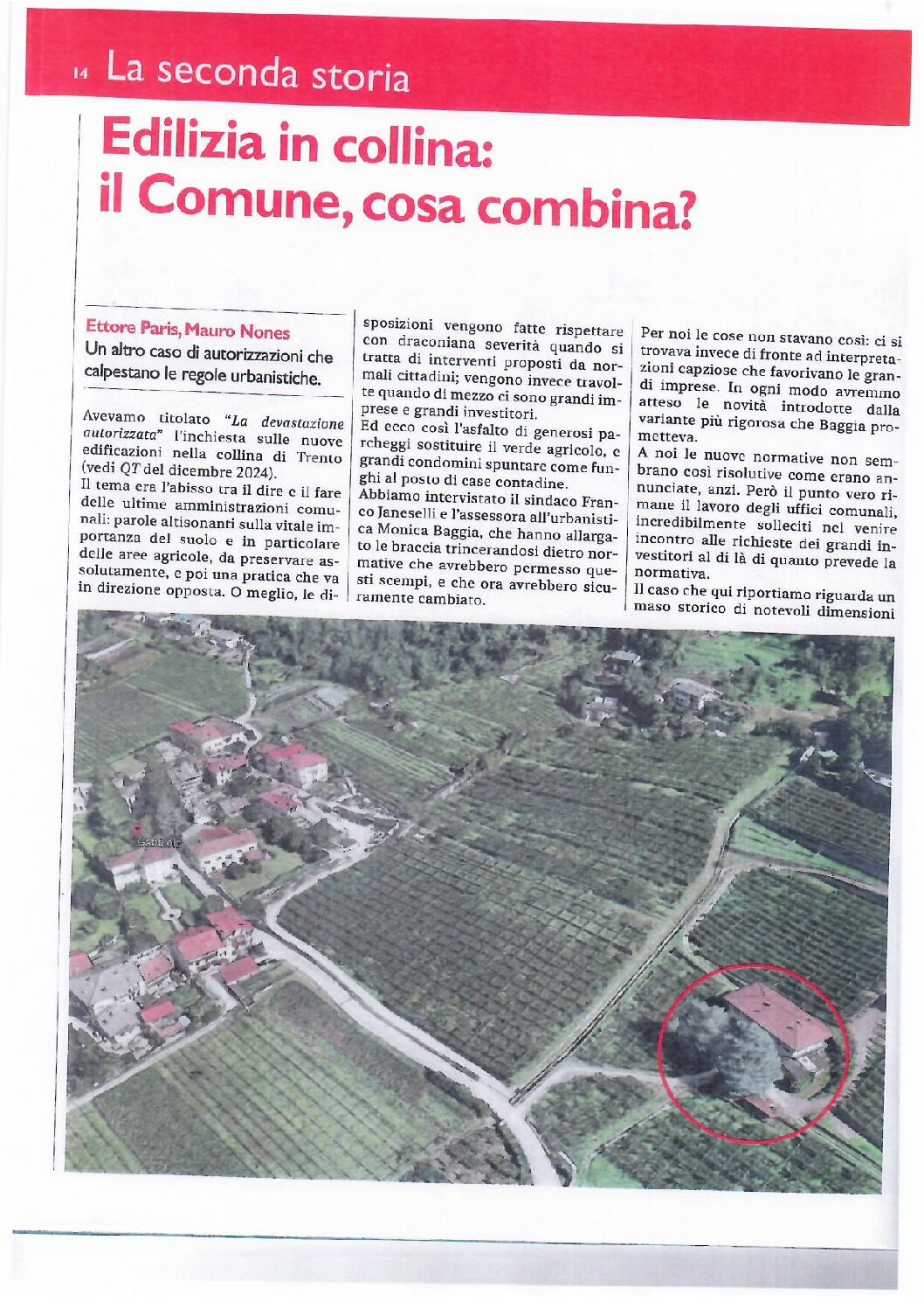 Edlizia in collina: il Comune, cosa combina ?