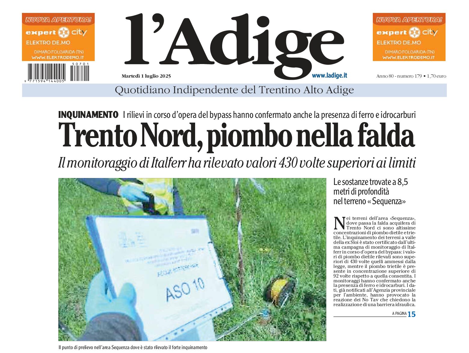 Bypass. Trento Nord, piombo nella falda