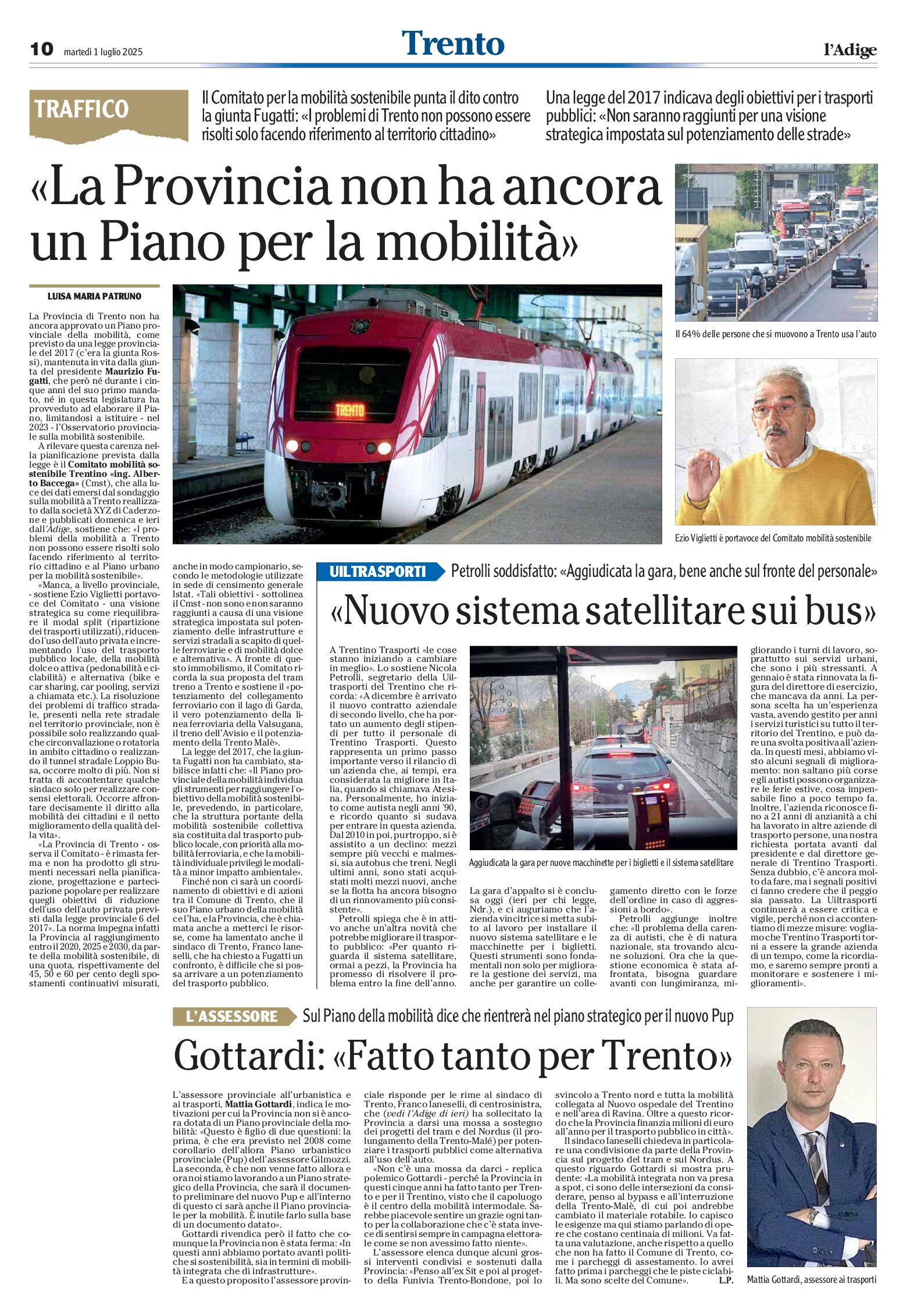 La Pat non ha ancora un piano per la mobilità