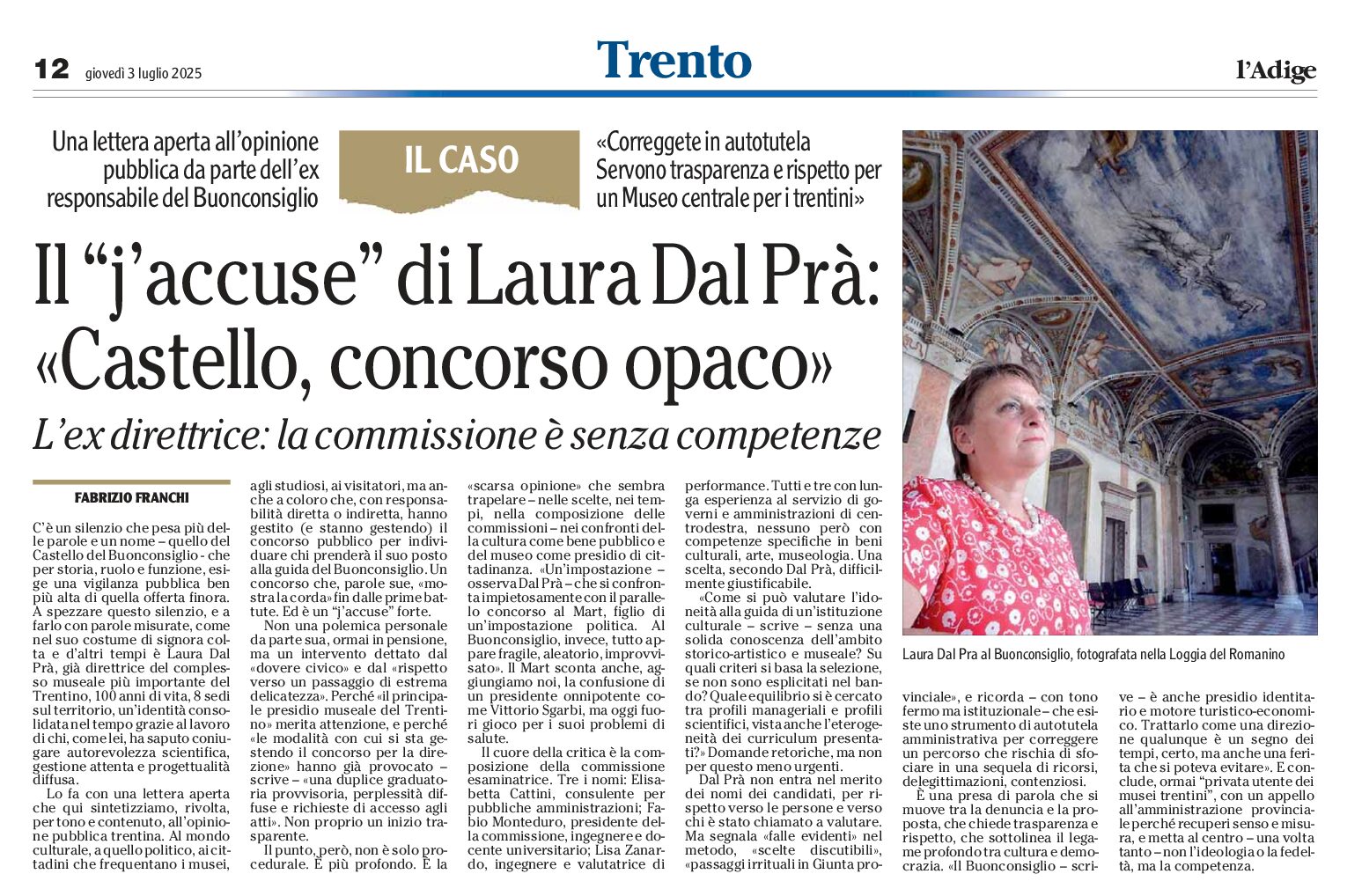 Concorso per direttore del Castello del Buonconsiglio da rifare