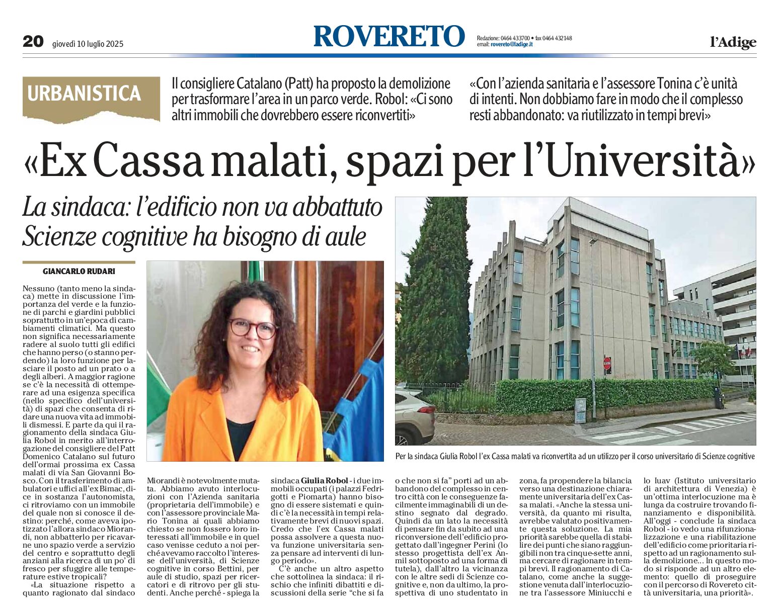 Rovereto: no abbattimento Cassa malati