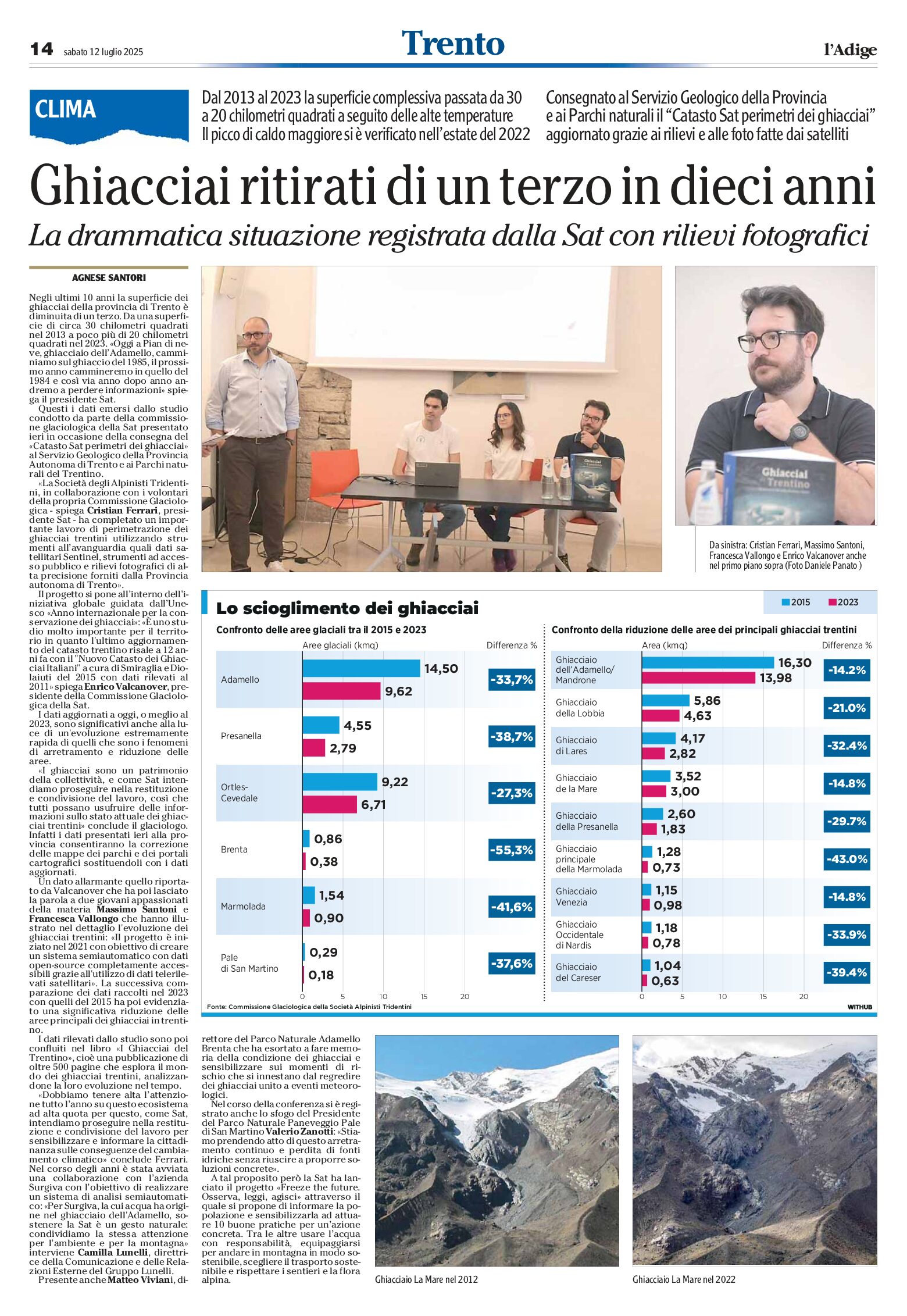 Clima: il ritiro dei ghiacciai