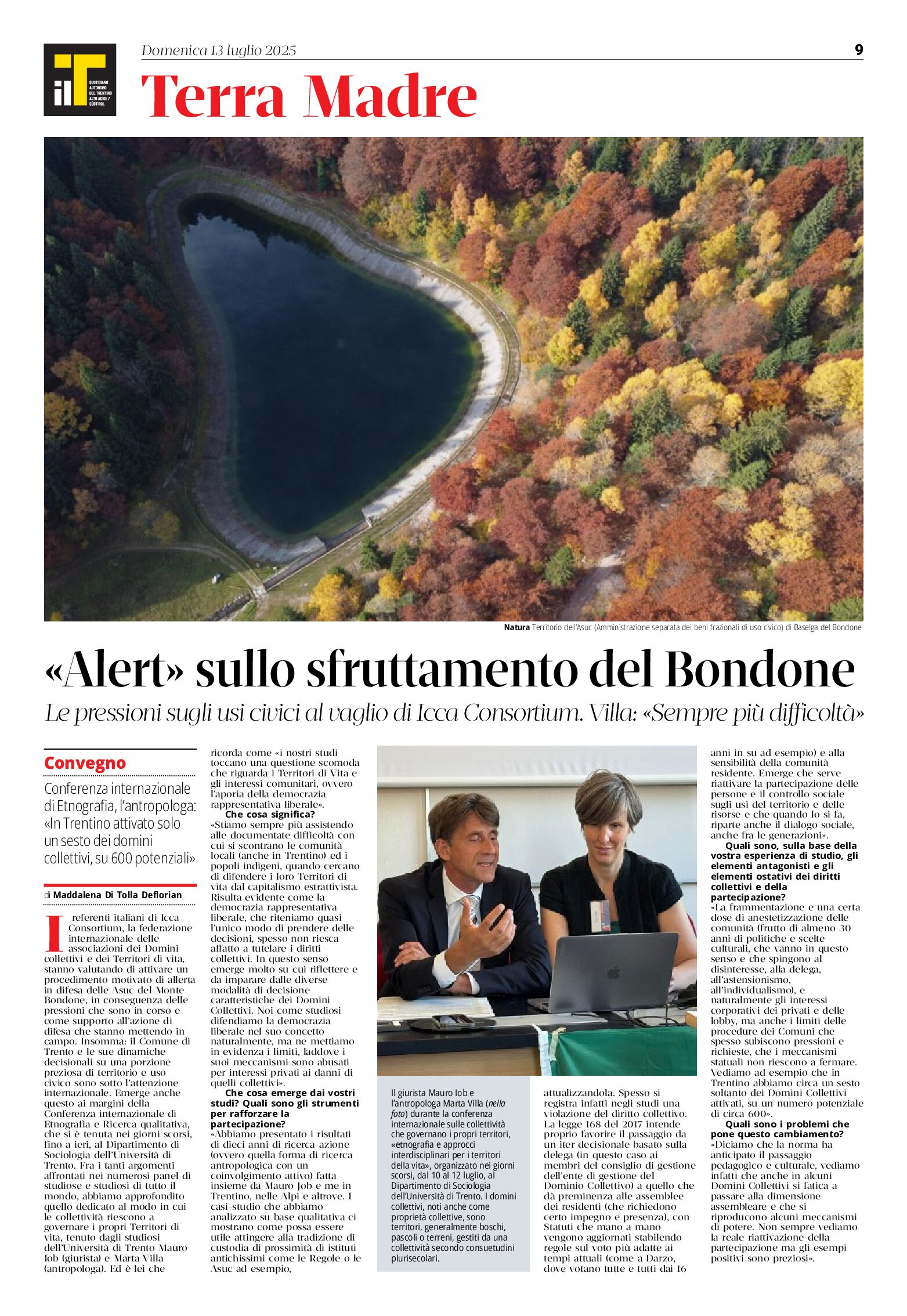 Sfruttamento del Bondone: pareri e interventi