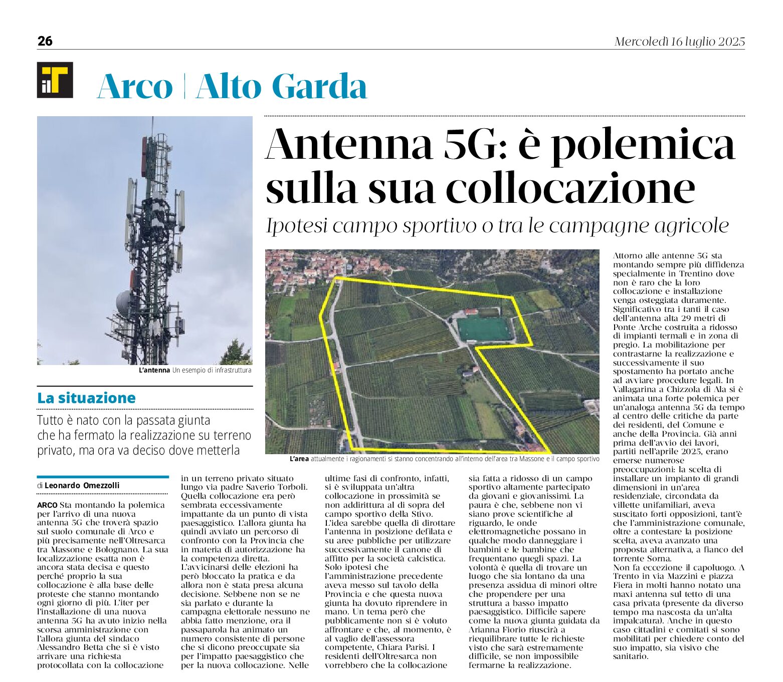 Antenne 5G: Arco – Lago/Tesero