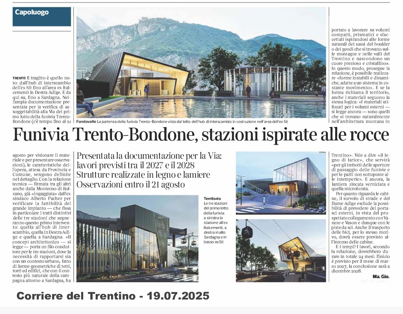 Funivia del Bondone: analisi e progetto