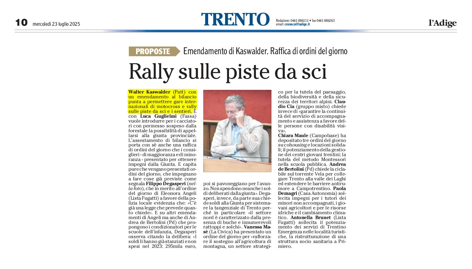 Motocross e rally sulle piste da sci