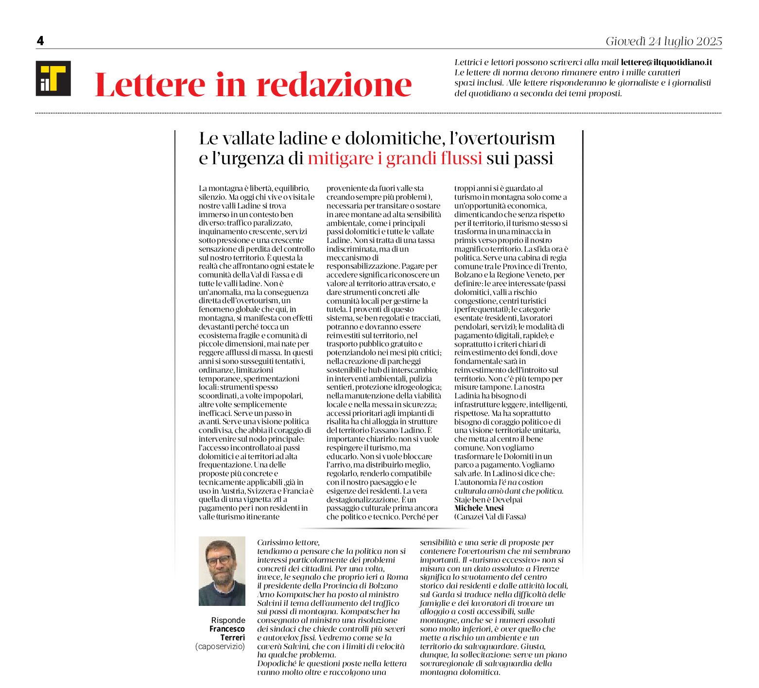 Opinioni: Overtourism nelle valli e sui passi dolomitici
