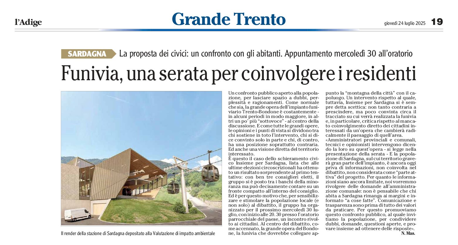 Funivia del Bondone: espropri e consultazione della popolazione