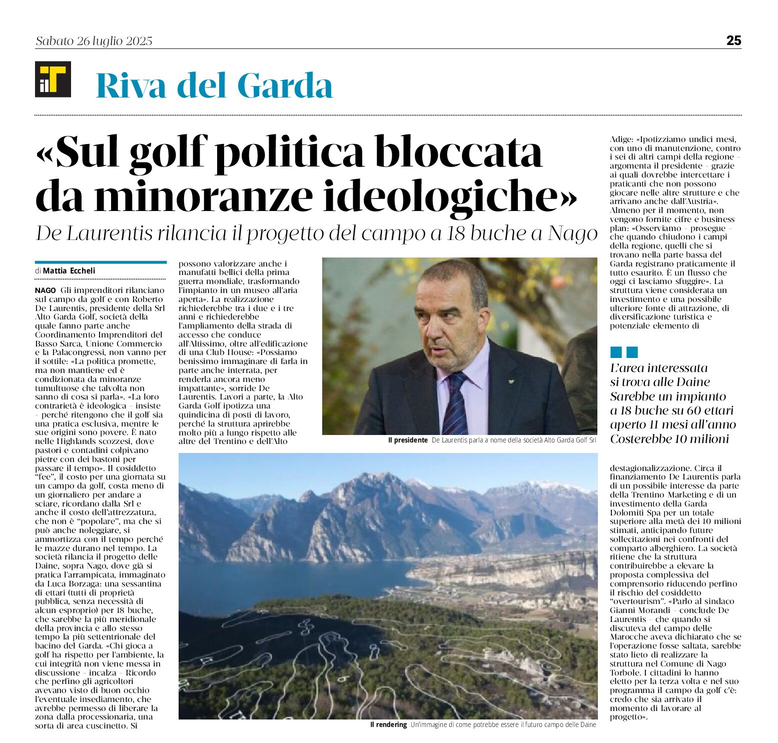 Nago: rilancio progetto campo da golf
