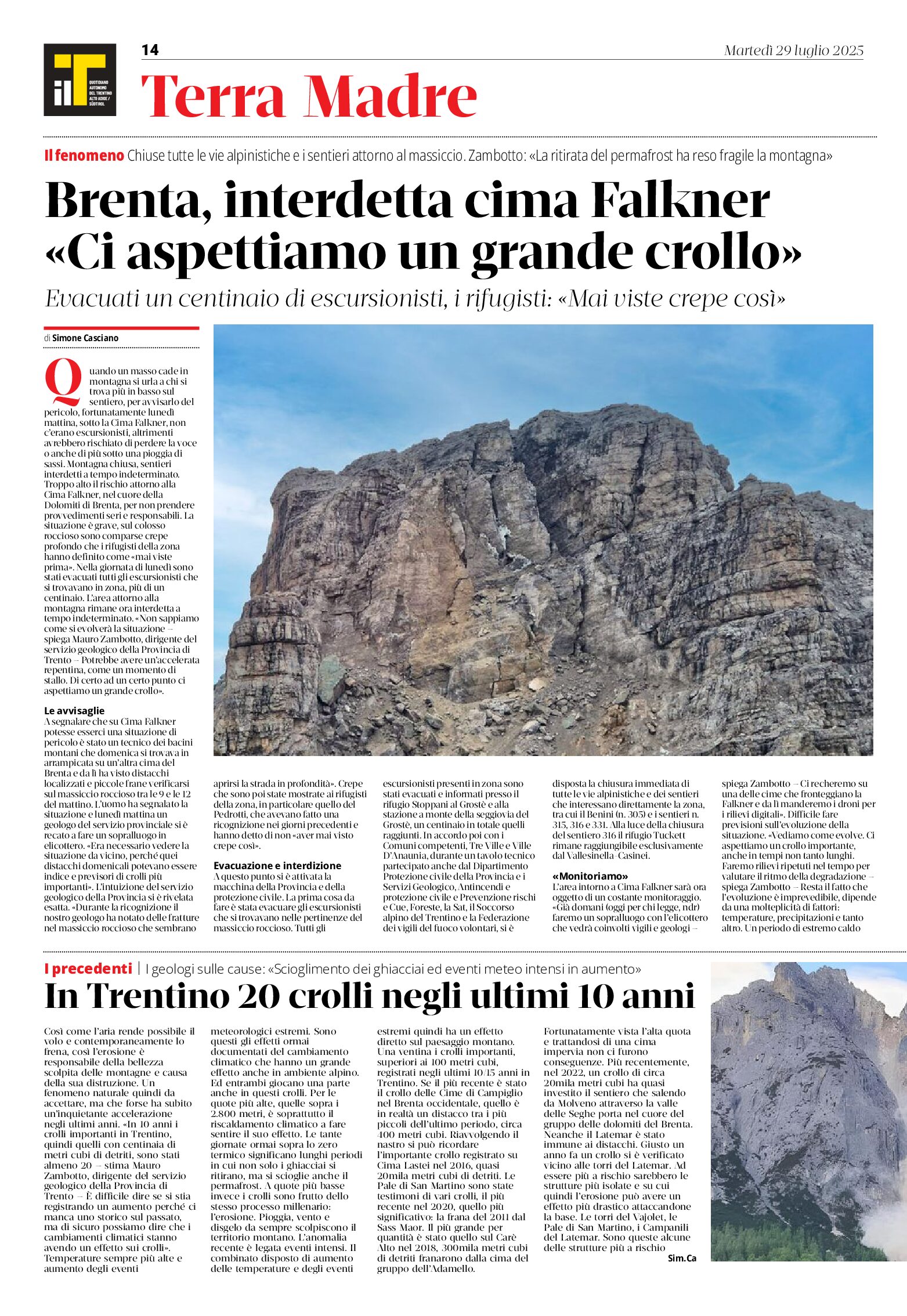 Crolli sulle Dolomiti di Brenta