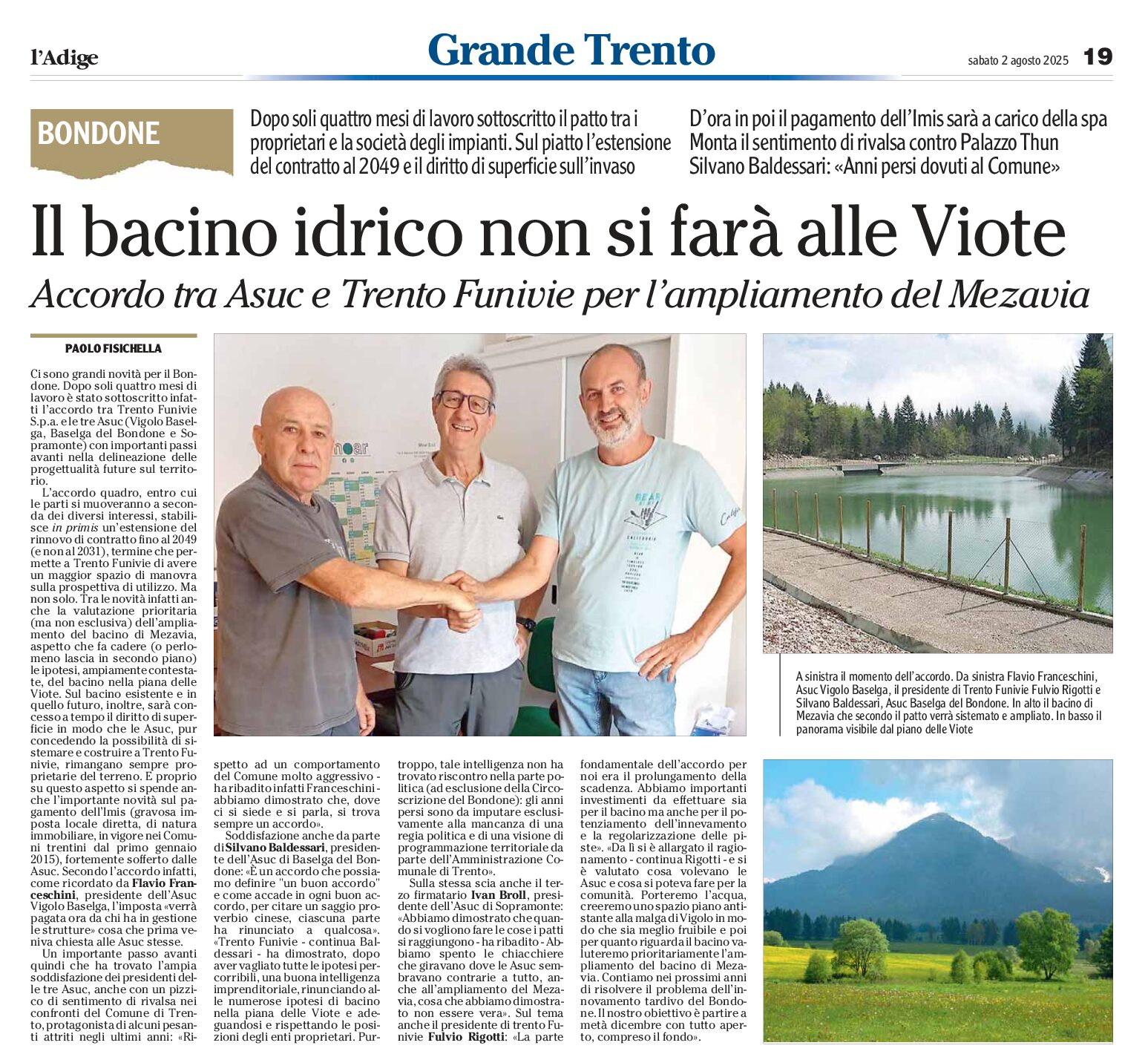 Bondone: il bacino idrico non si farà