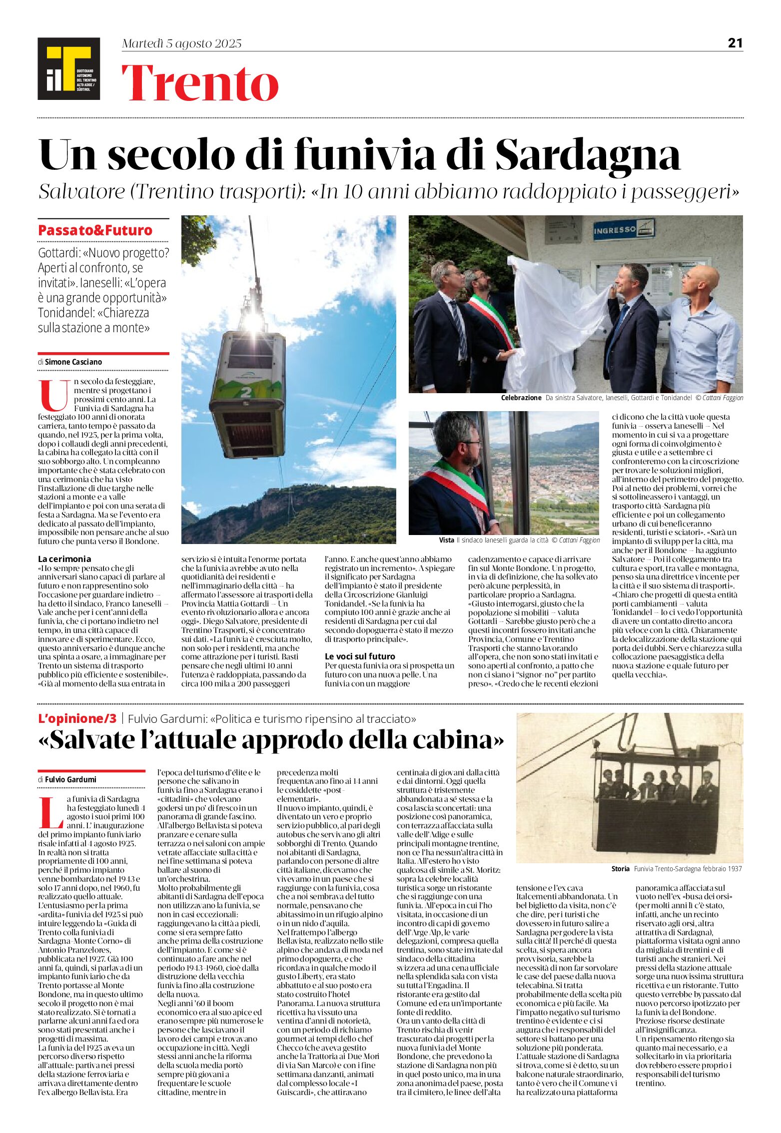 Un secolo di funivia di Sardagna