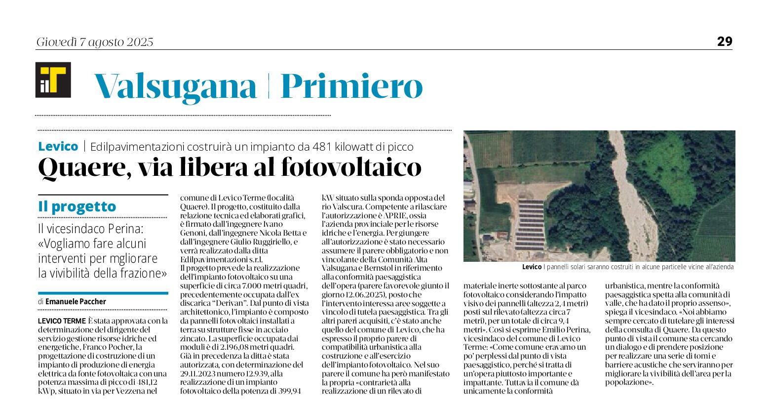 Leviico: via libera al fotovoltaico