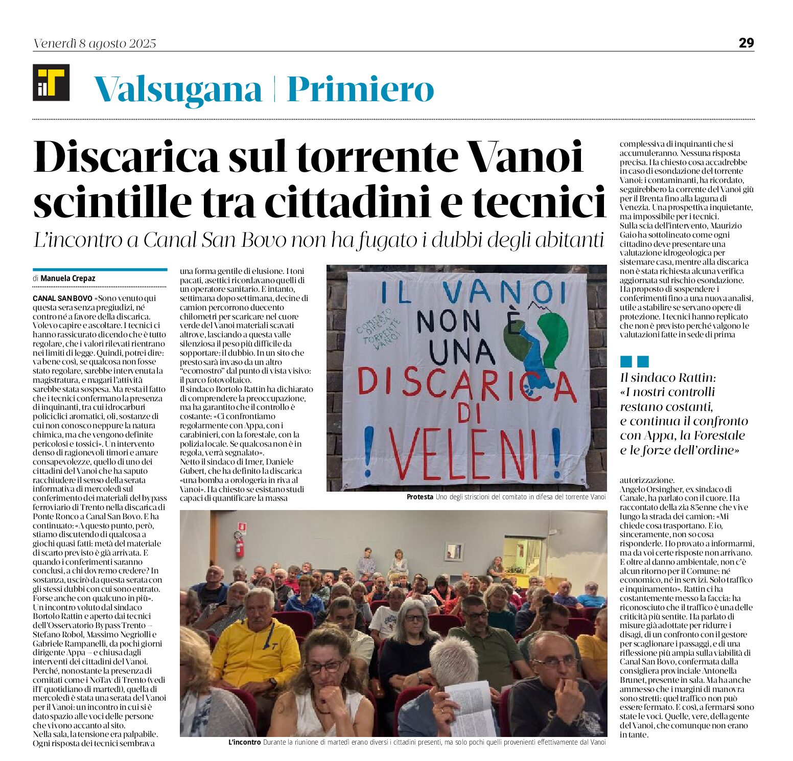 Discarica sul torrente Vanoi