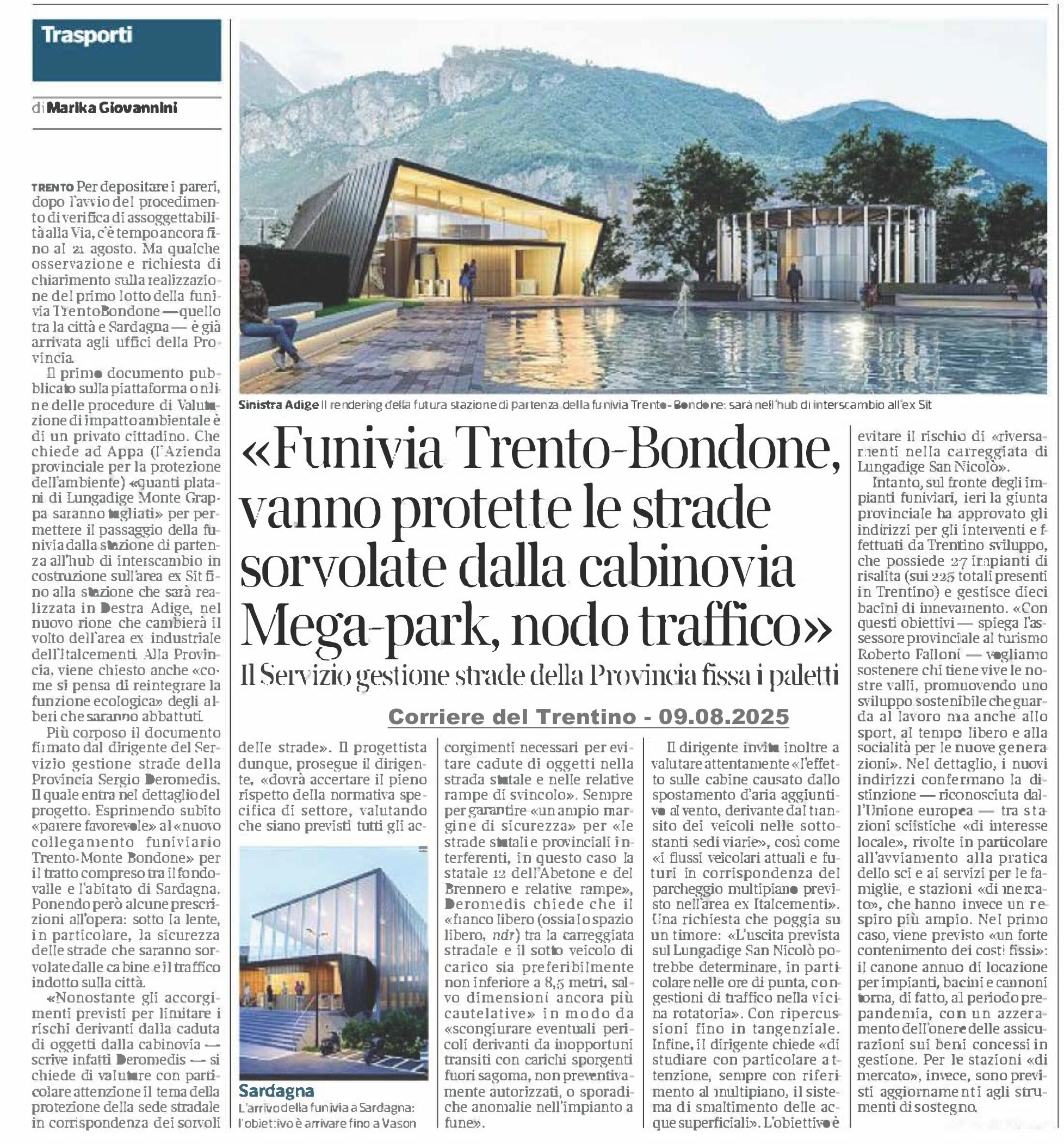 Funivia del Bondone: strade, mega-park, traffico