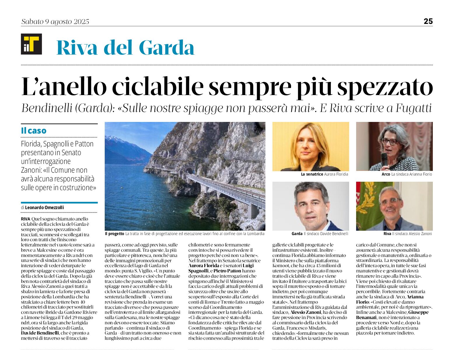 Ciclovia del Garda, sempre più contestata