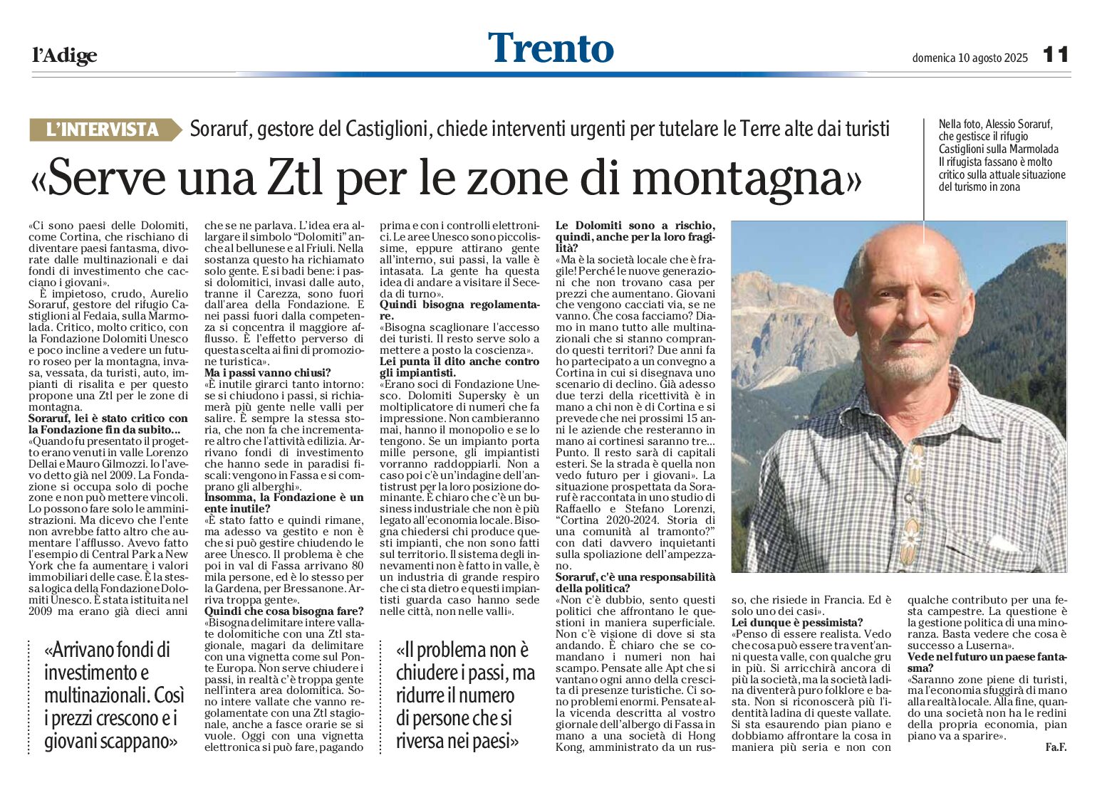 Montagna. Si torni al silenzio e proposte di Ztl