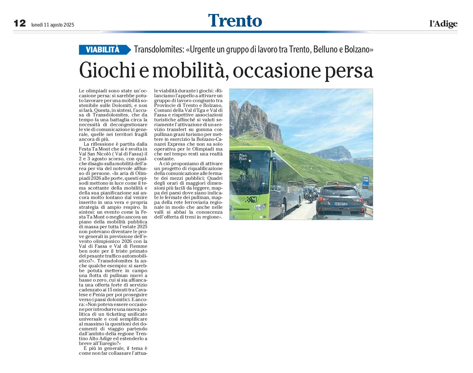 Transdolotes: urgente un gruppo di lavoro
