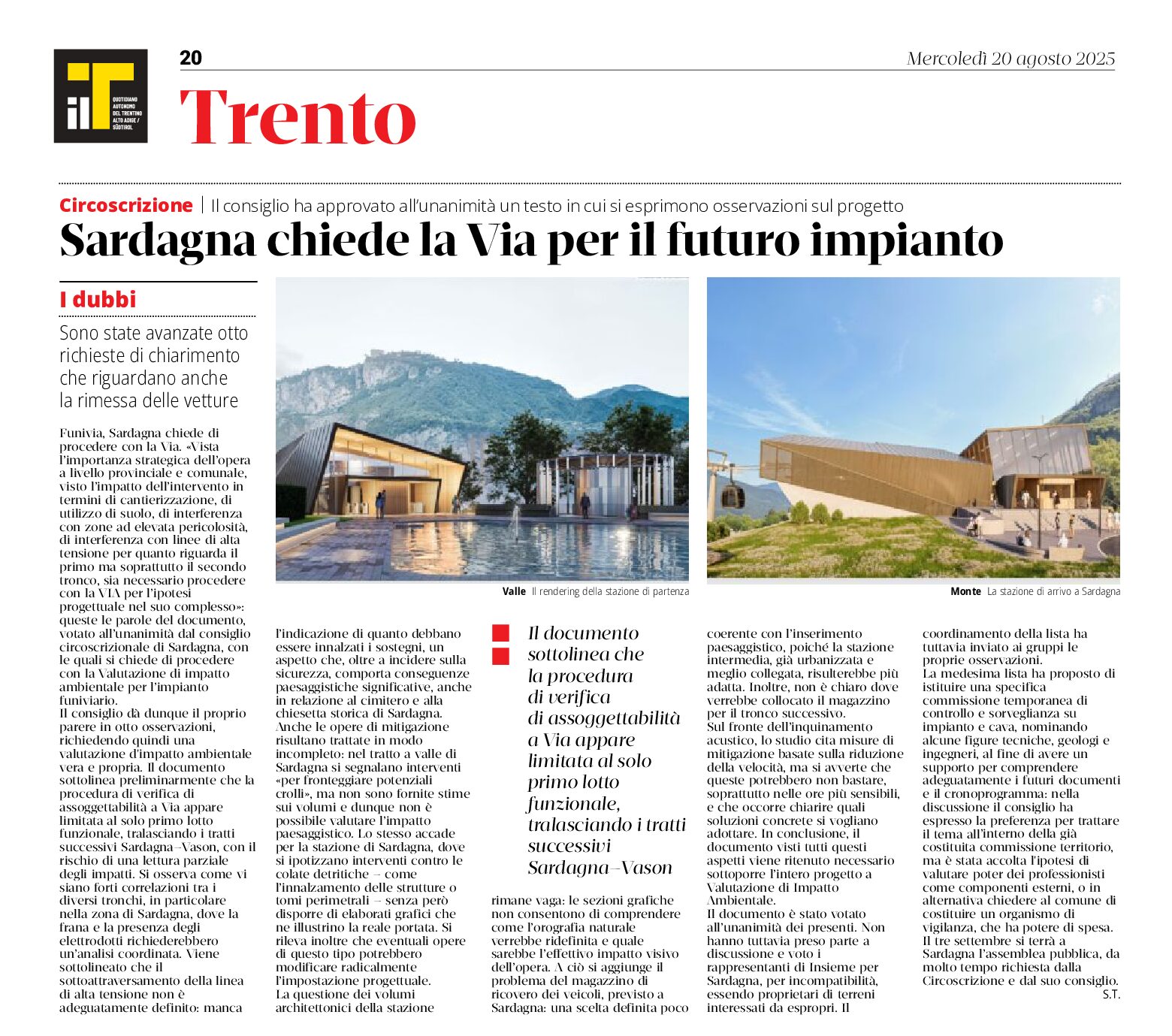 Sardagna chiede la via per il futuro impianto a fune
