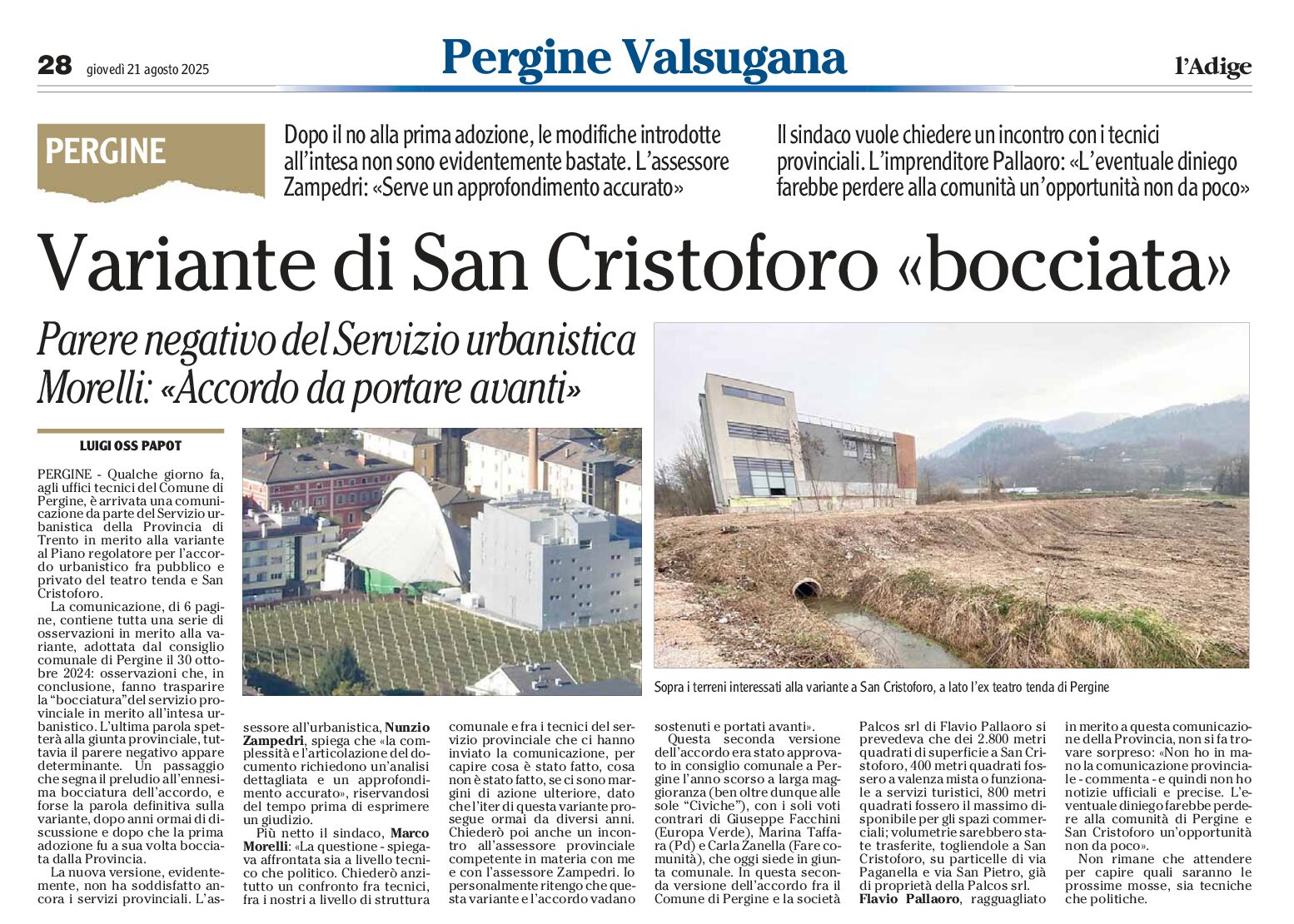 Pergine: variante San Cristoforo bocciata