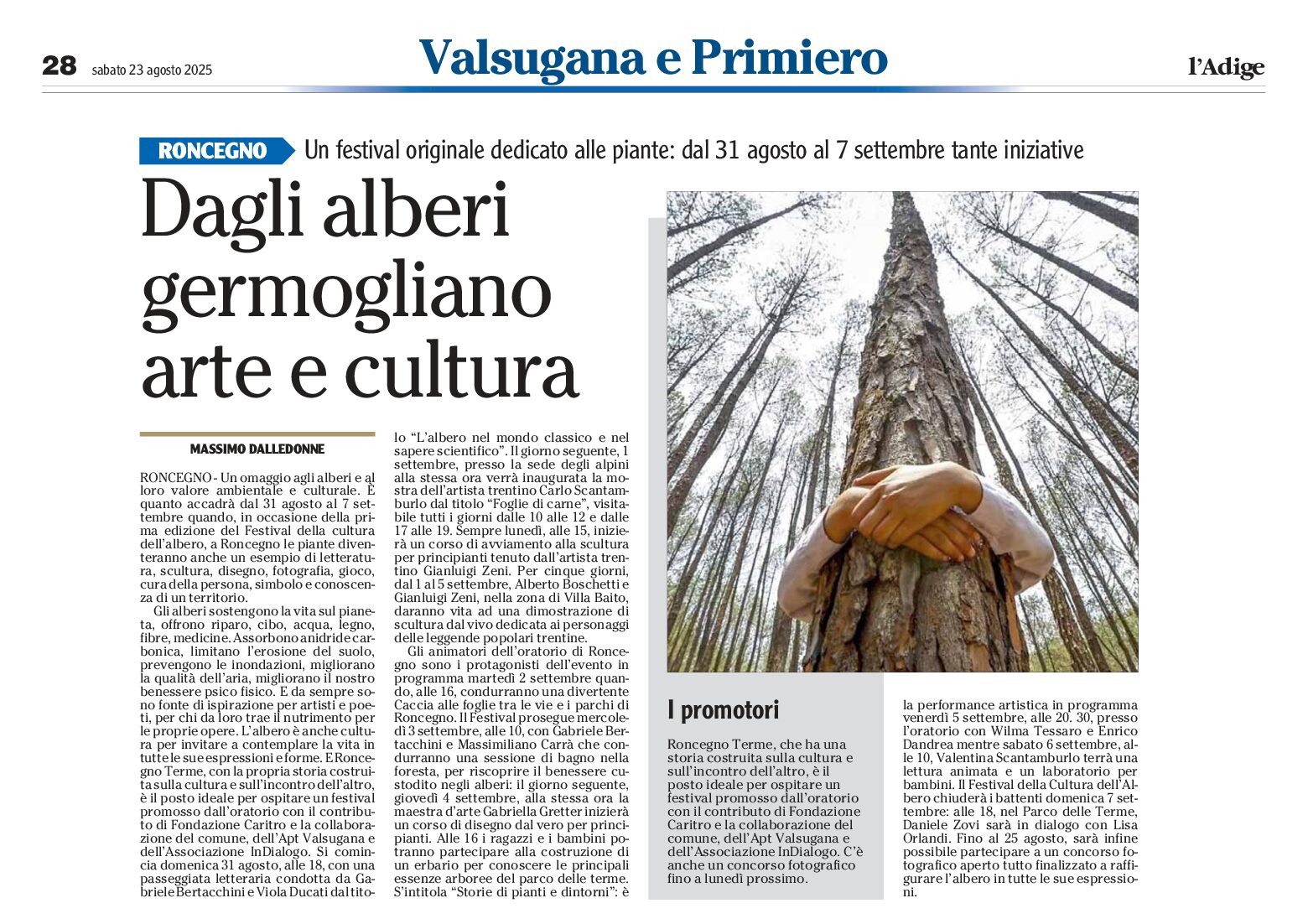 Roncegno: festival degli alberi dal 31/8 al 7/9/2025