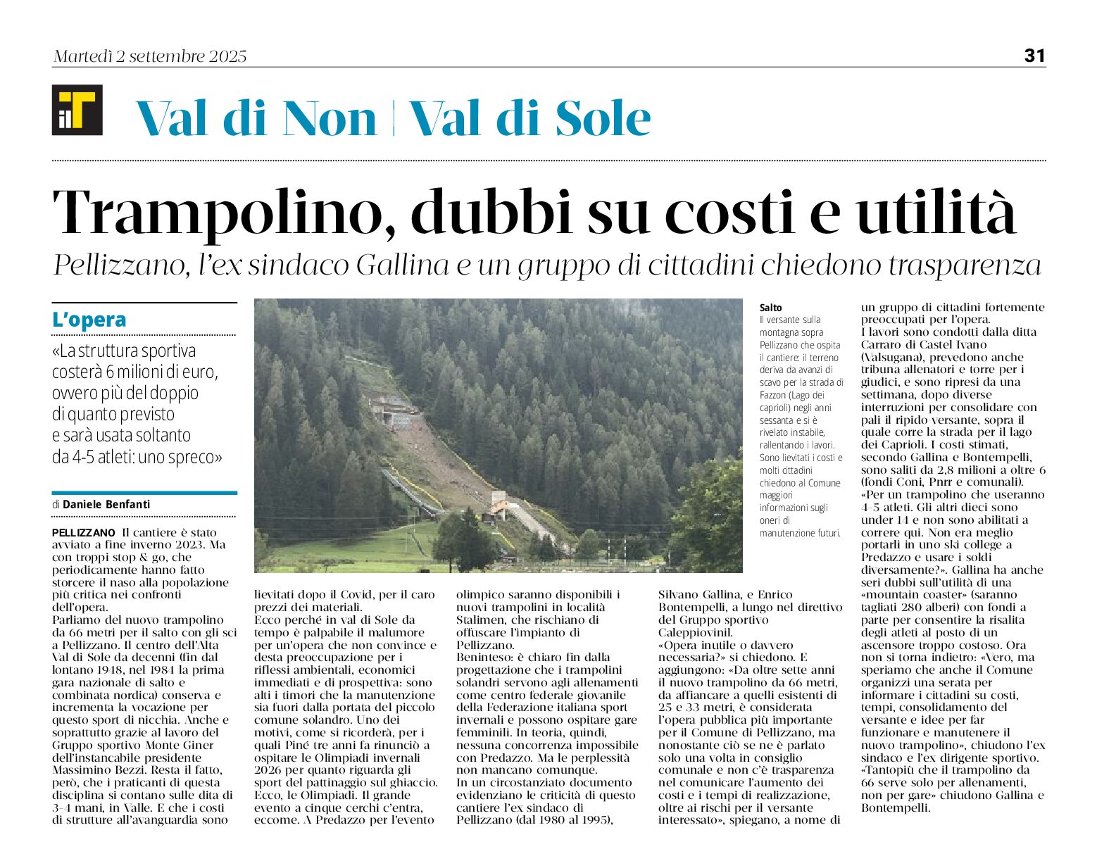 Pellizzano: Trampolino, dubbi su costi e utilità