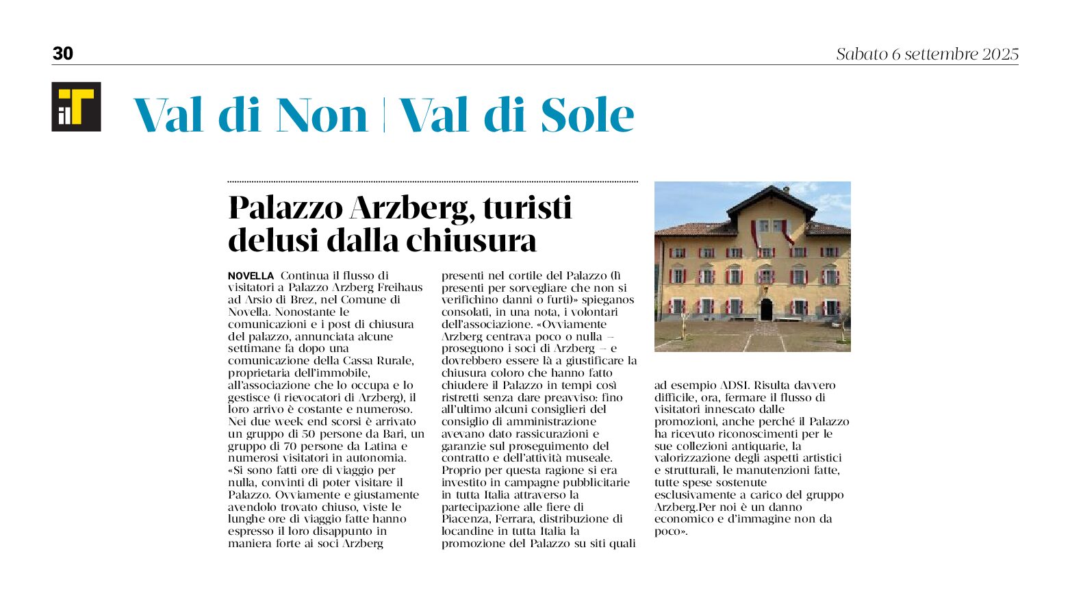 Palazzo Arzberg: turisti delusi dalla chiusura