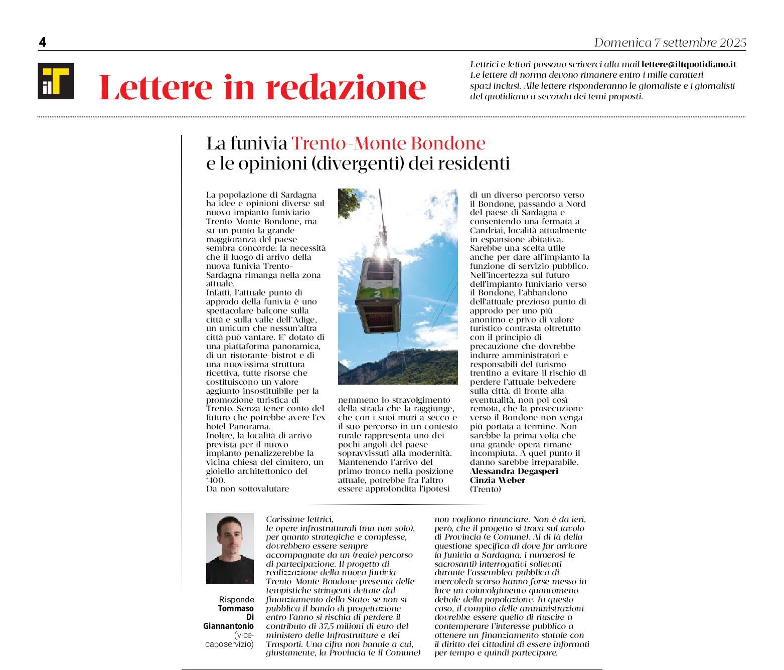 Funivia del Bondone: le opinioni dei residenti